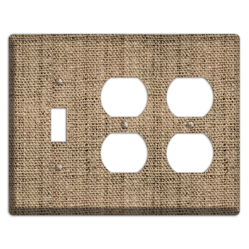 Donkey Brown Burlap Toggle / 2 Duplex Wallplate