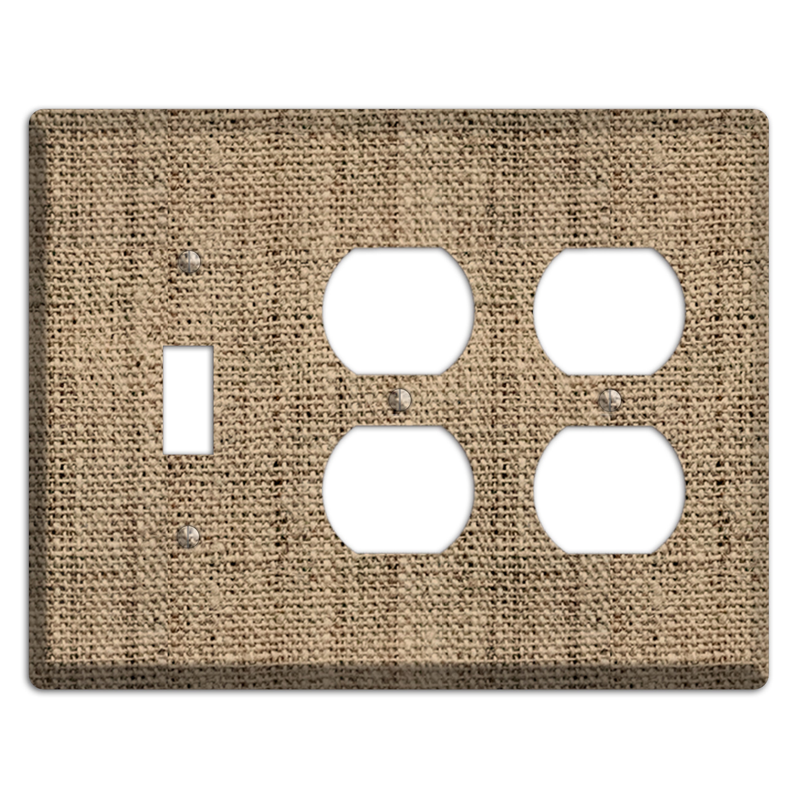 Donkey Brown Burlap Toggle / 2 Duplex Wallplate