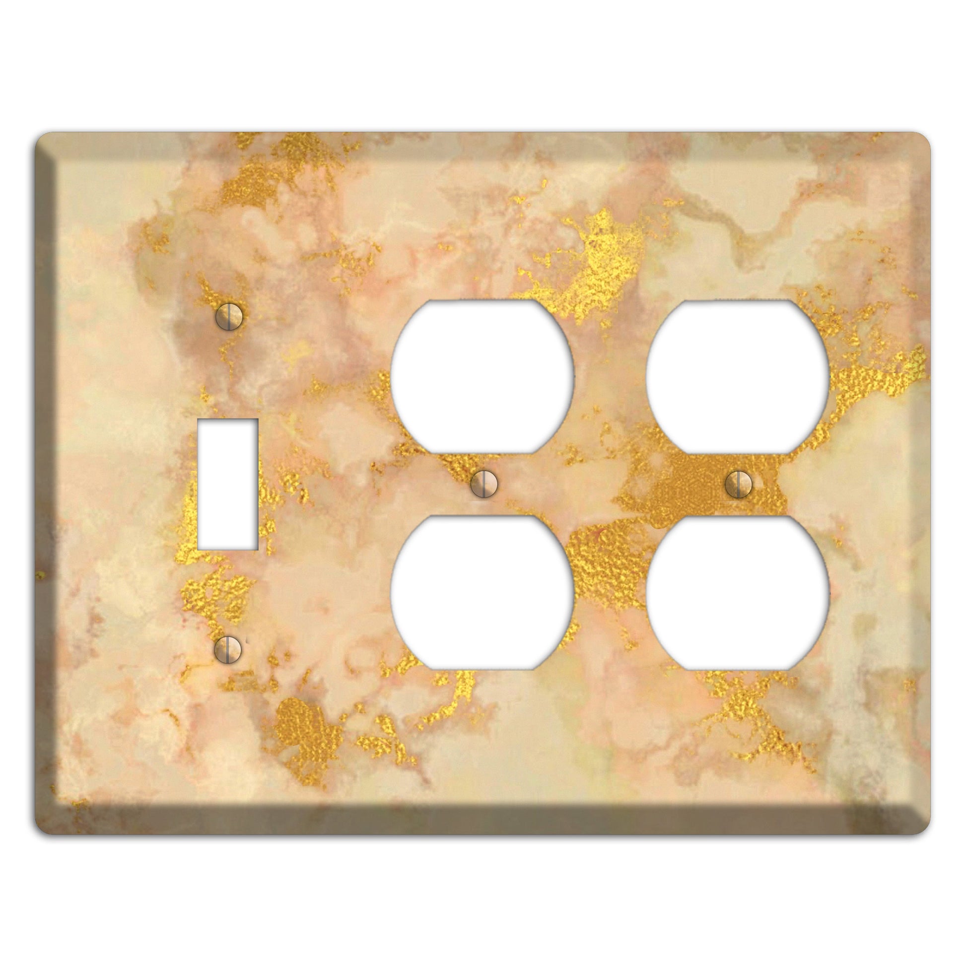 Old Gold Marble Toggle / 2 Duplex Wallplate