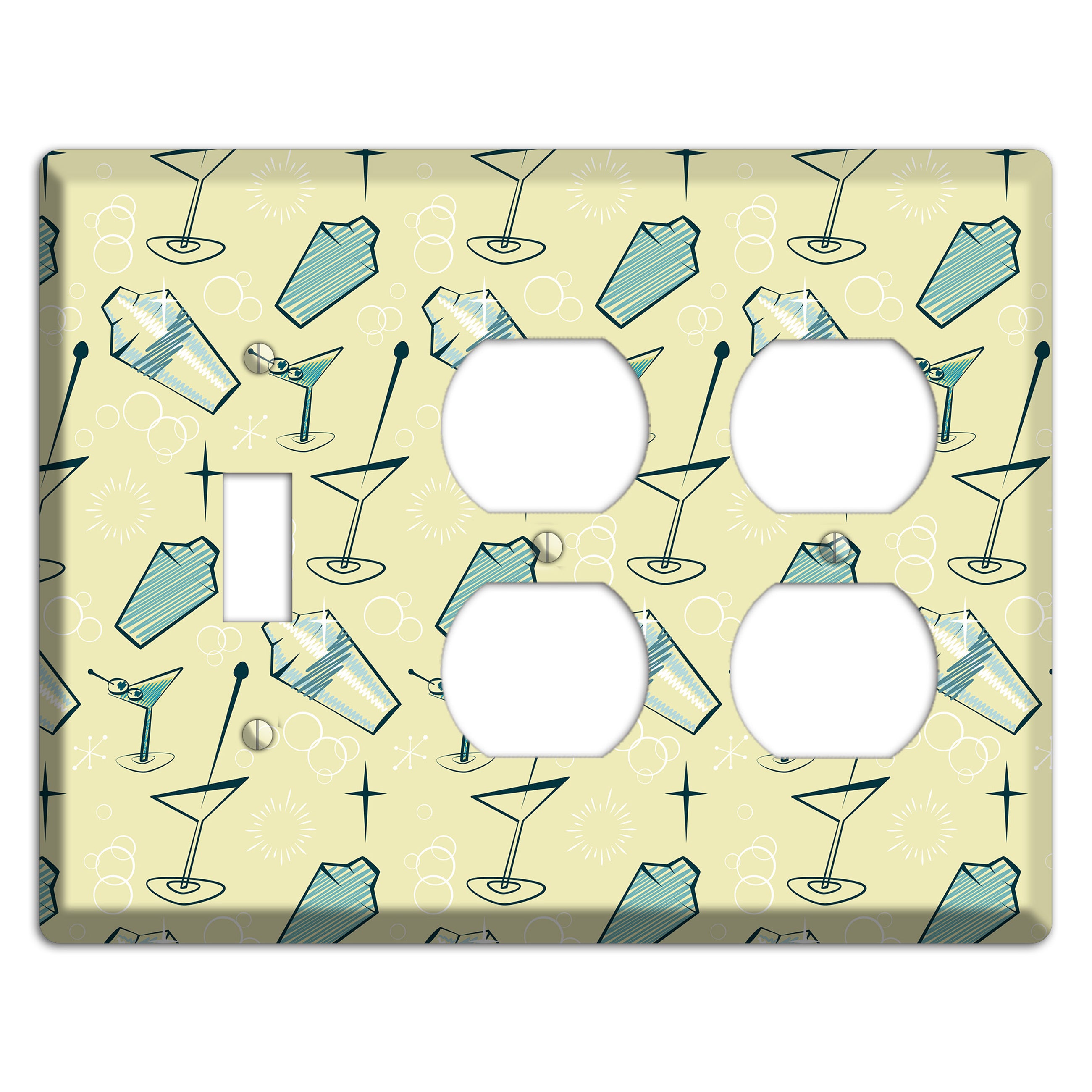 Retro Cocktails Lime Toggle / 2 Duplex Wallplate