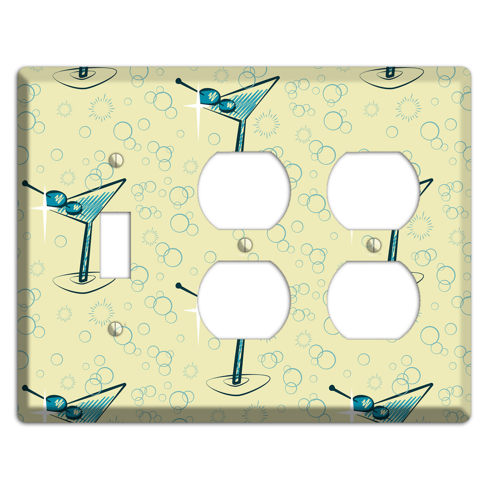 Yellow Martini Toggle / 2 Duplex Wallplate