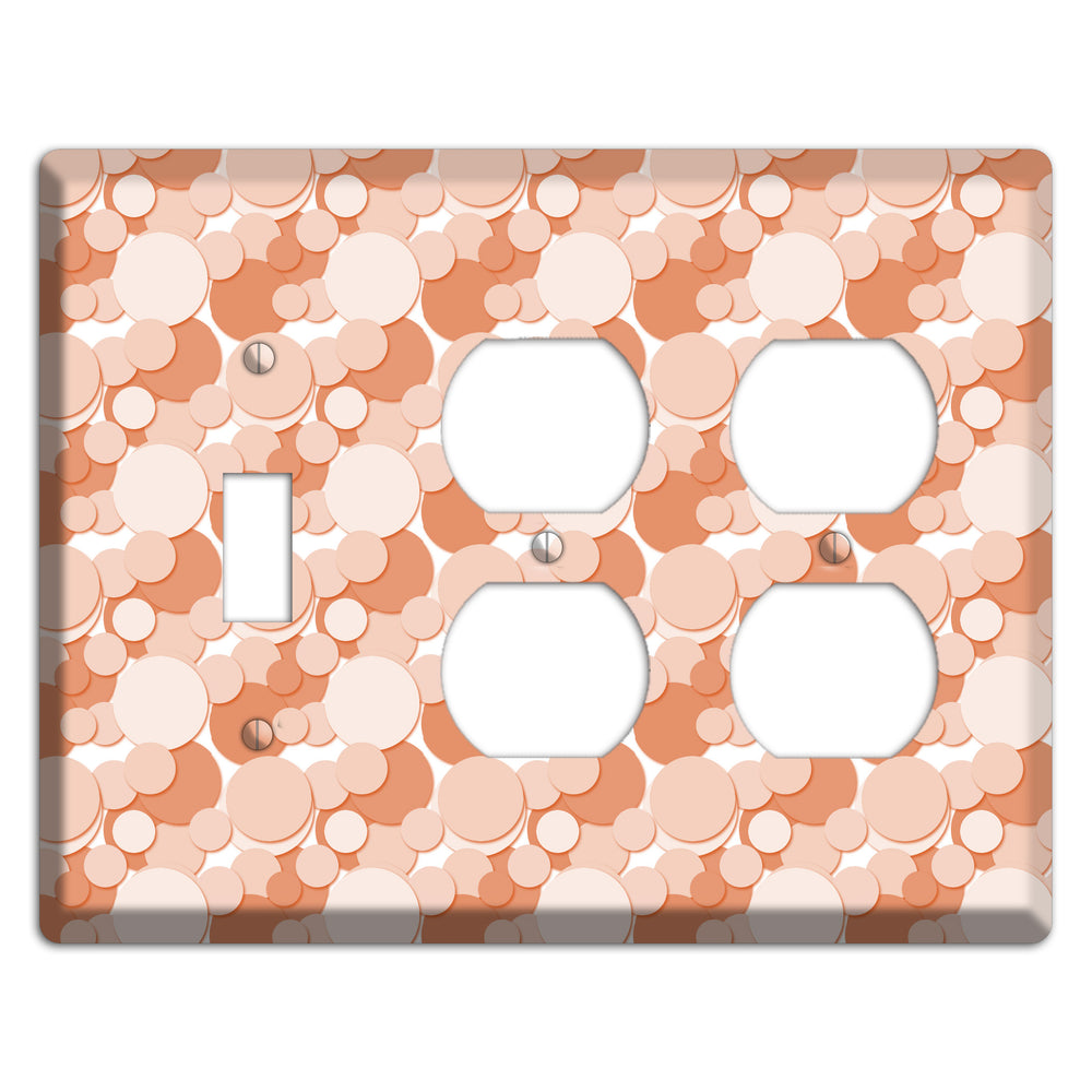 Multi Coral Bubble Dots Toggle / 2 Duplex Wallplate