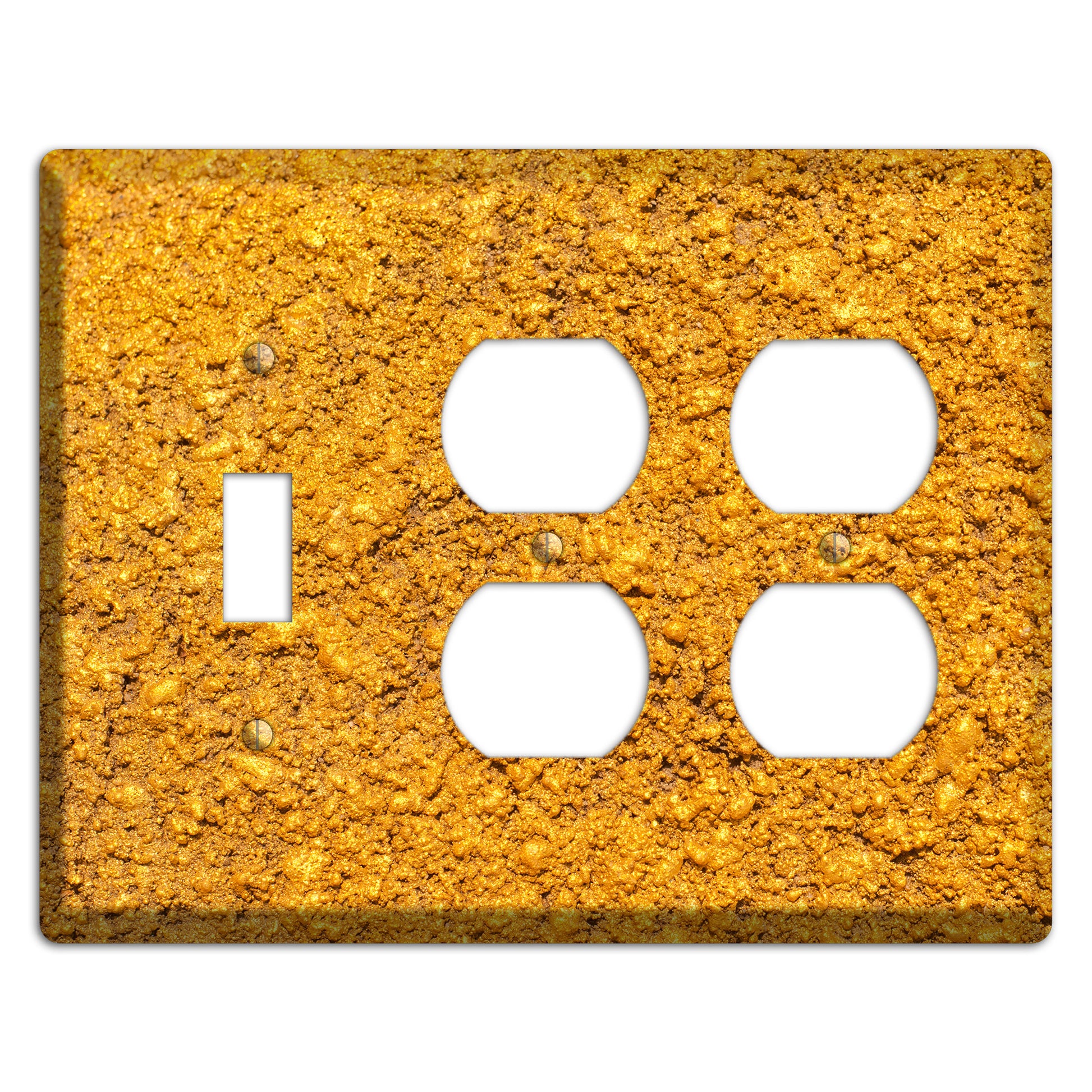 Yellow Textured Concrete Toggle / 2 Duplex Wallplate