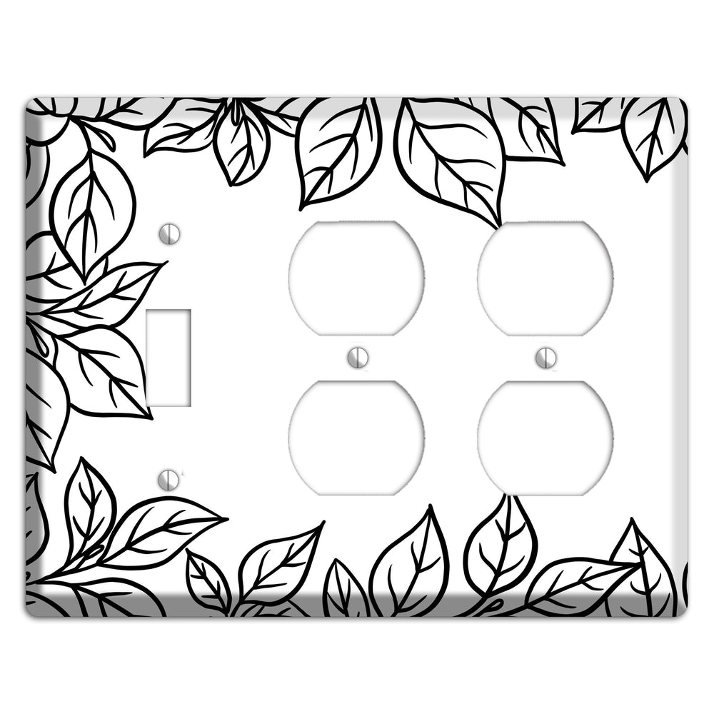 Hand-Drawn Leaves 7 Toggle / 2 Duplex Wallplate
