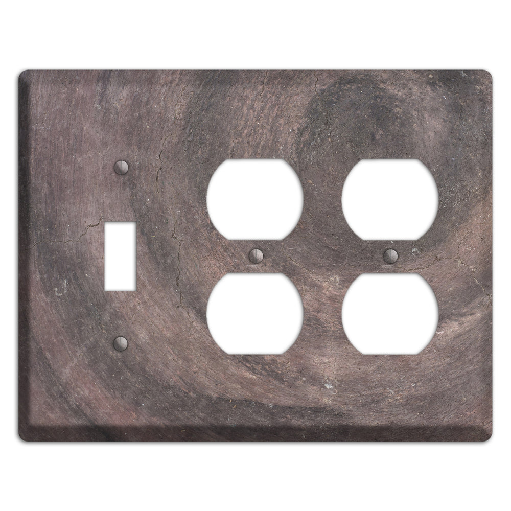 Brown Swirl Concrete Toggle / 2 Duplex Wallplate