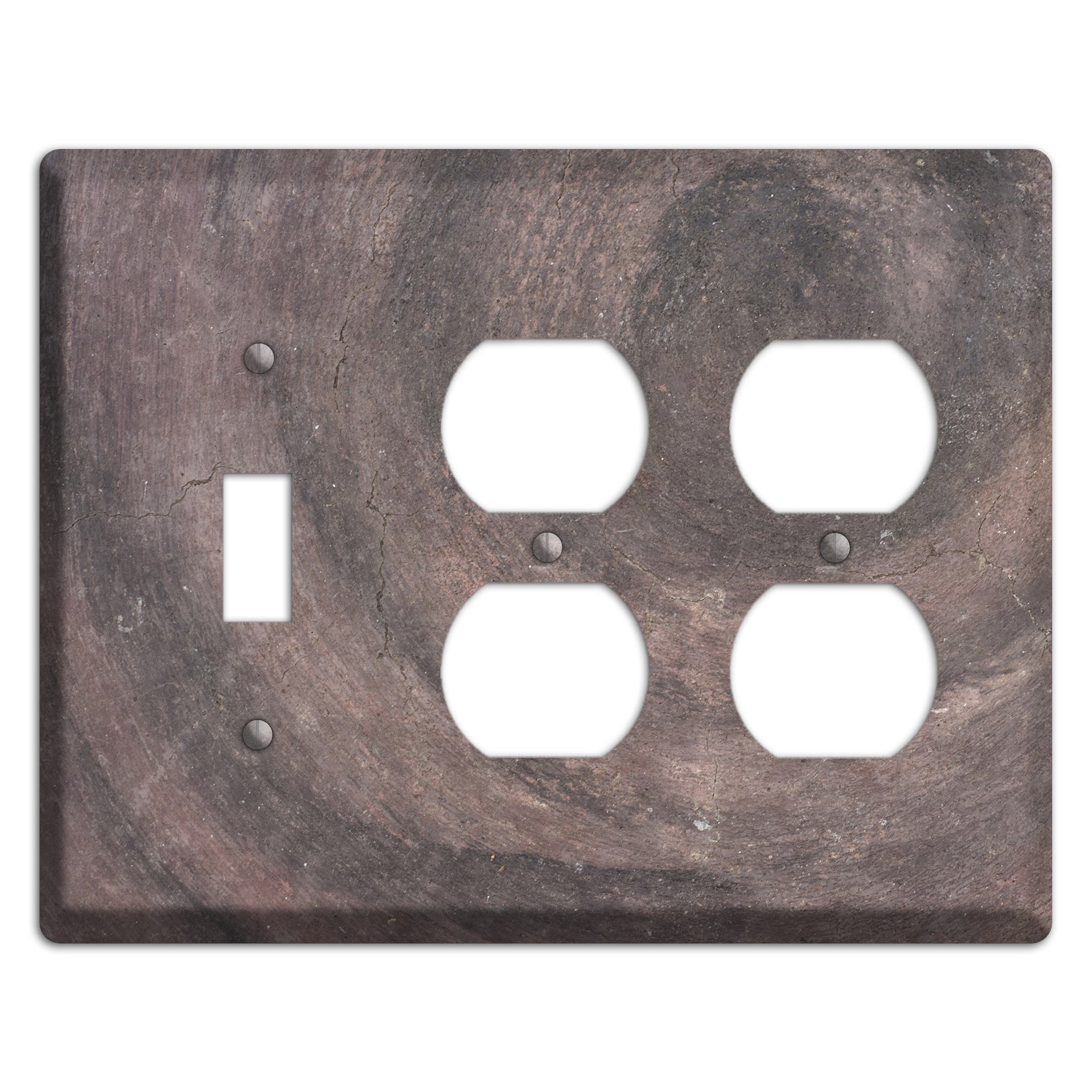 Brown Swirl Concrete Toggle / 2 Duplex Wallplate