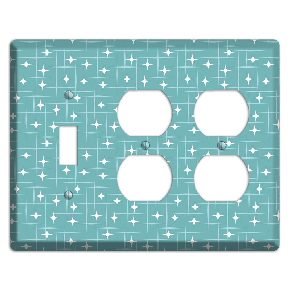 Blue Star Burst Toggle / 2 Duplex Wallplate