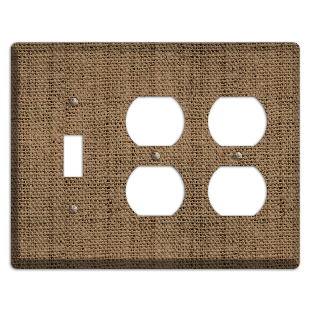 Shadow Burlap Toggle / 2 Duplex Wallplate
