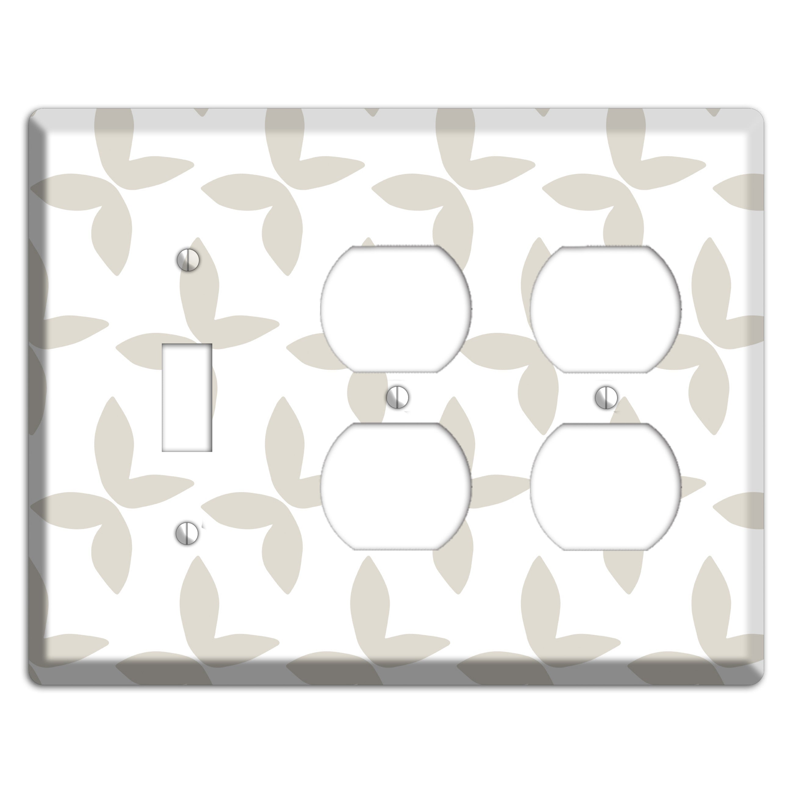 Simple Scandanavian Style O Toggle / 2 Duplex Wallplate