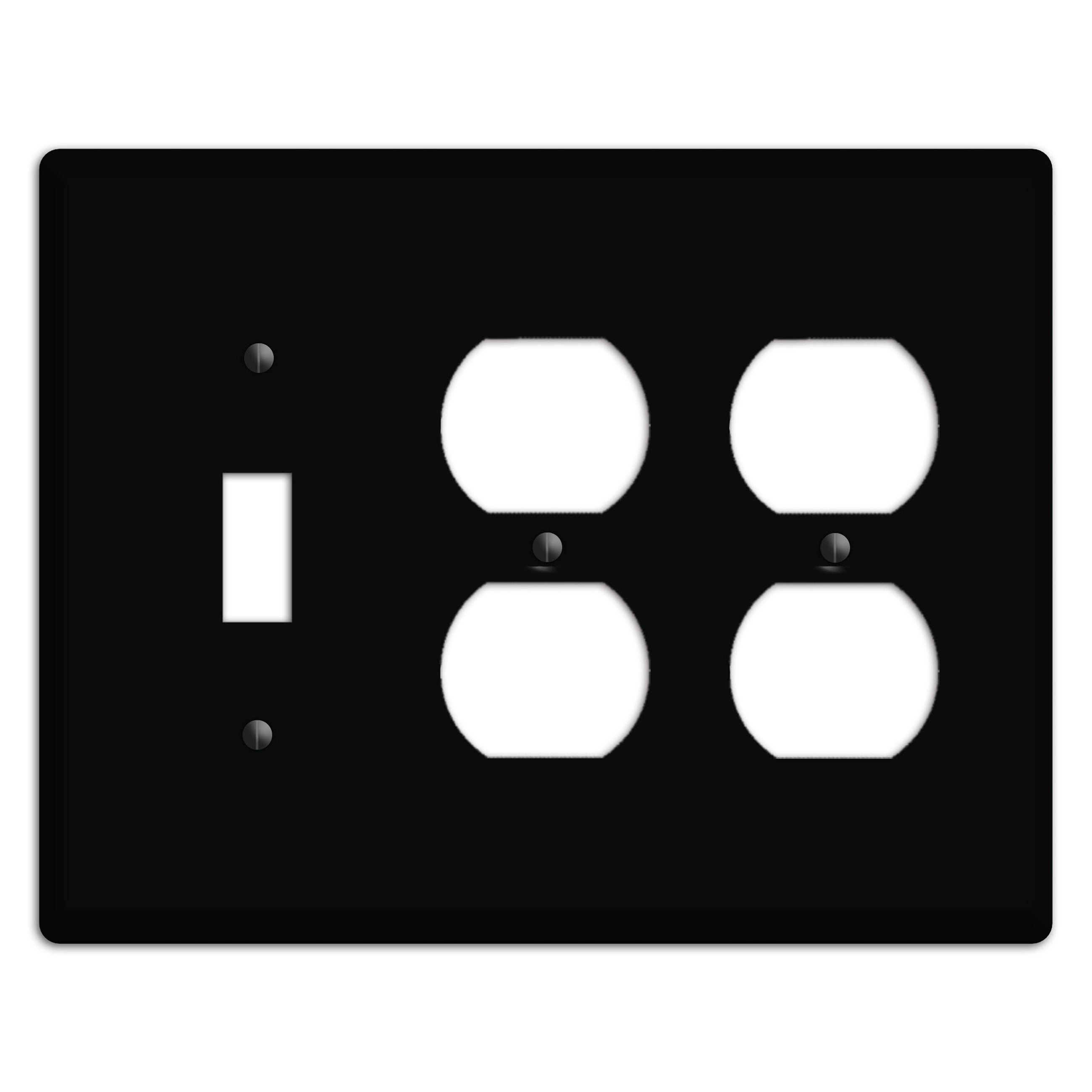 Satin Black Metal Toggle / 2 Duplex Wallplate