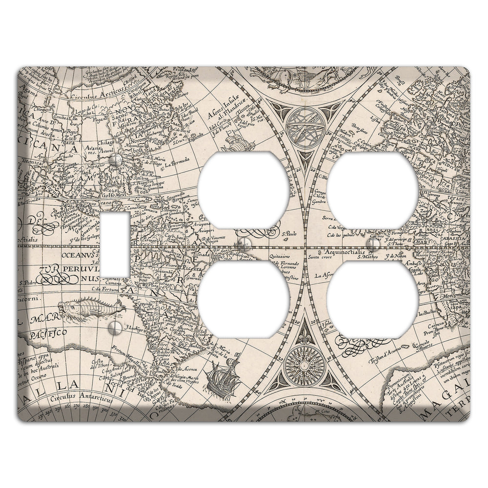 Map of South America Toggle / 2 Duplex Wallplate