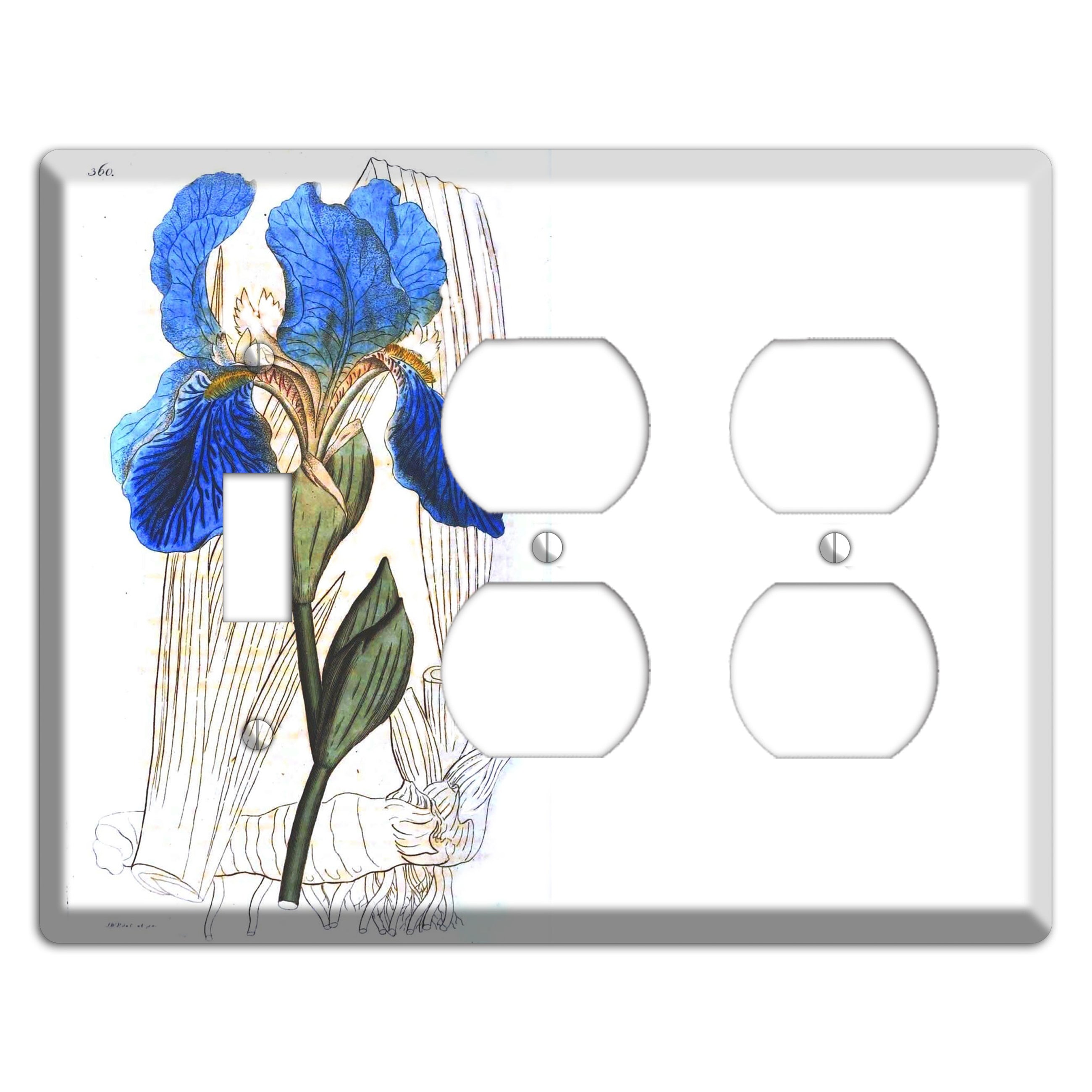 Blue Iris Toggle / 2 Duplex Wallplate