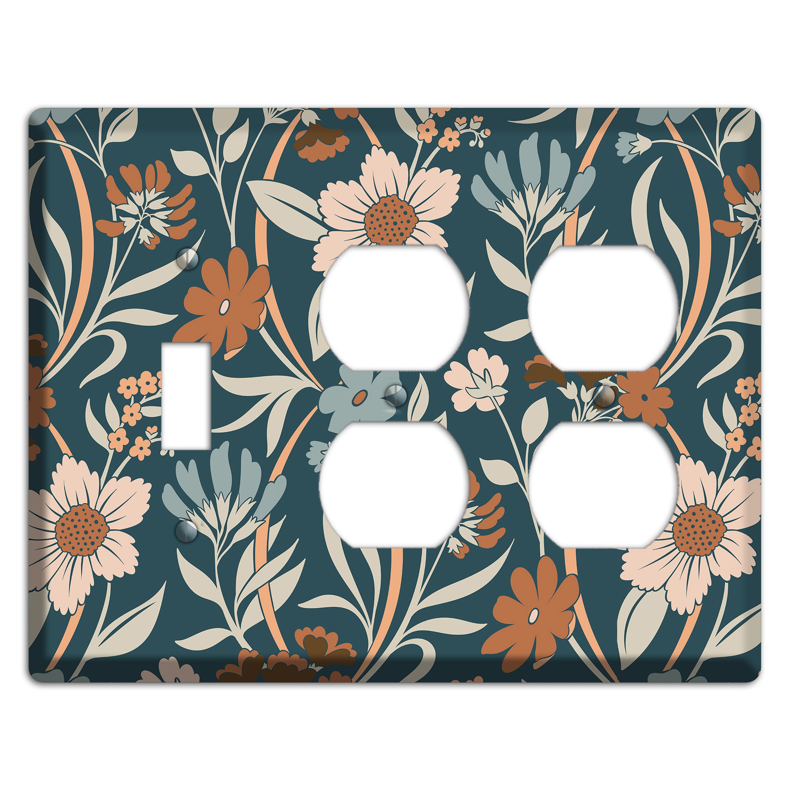 Summer Floral 1 Toggle / 2 Duplex Wallplate