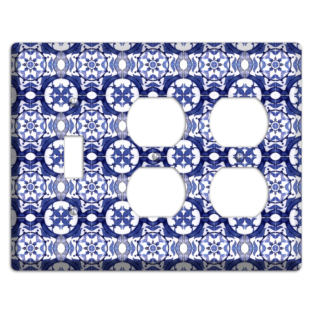 Tavira Tiles 10 Toggle / 2 Duplex Wallplate
