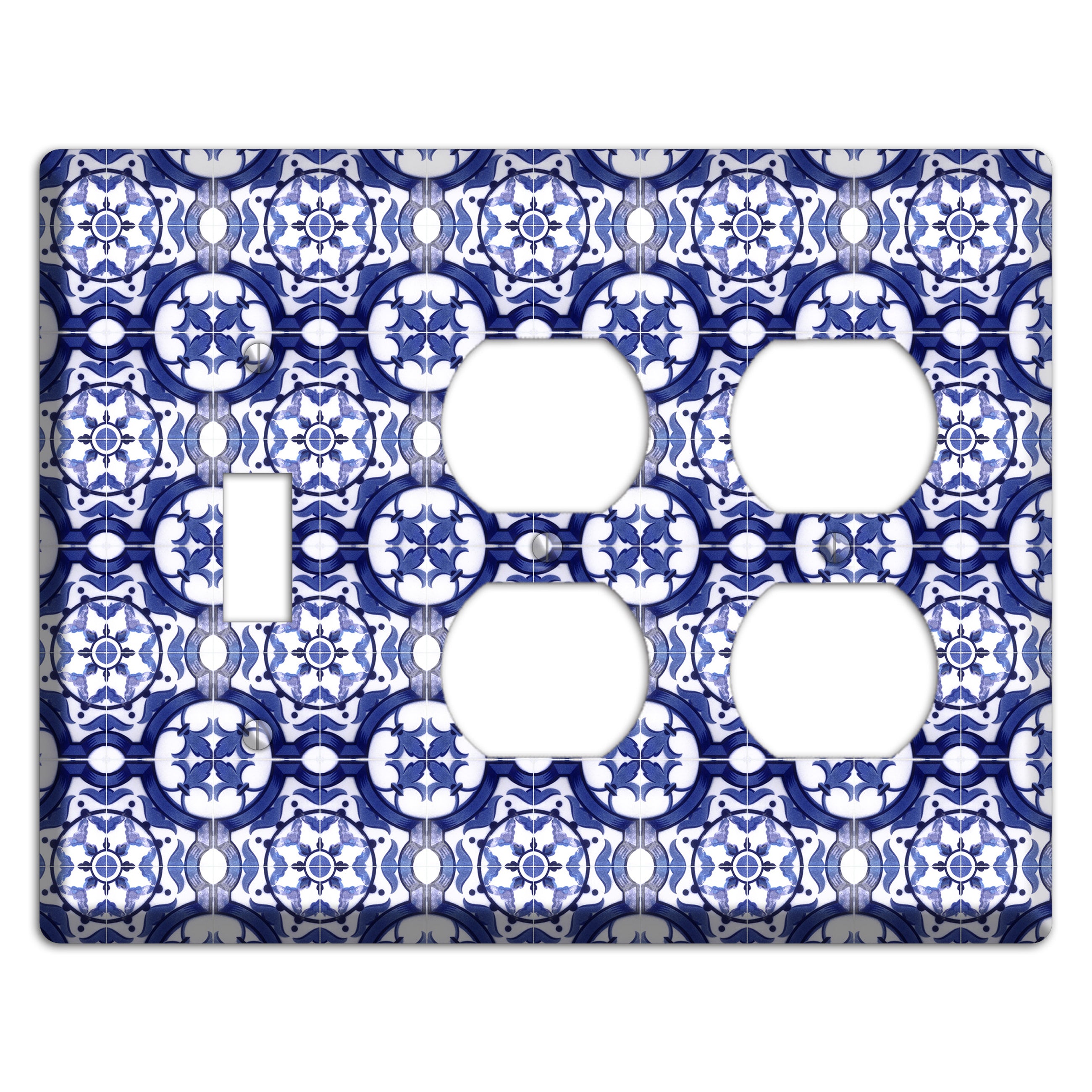 Tavira Tiles 10 Toggle / 2 Duplex Wallplate