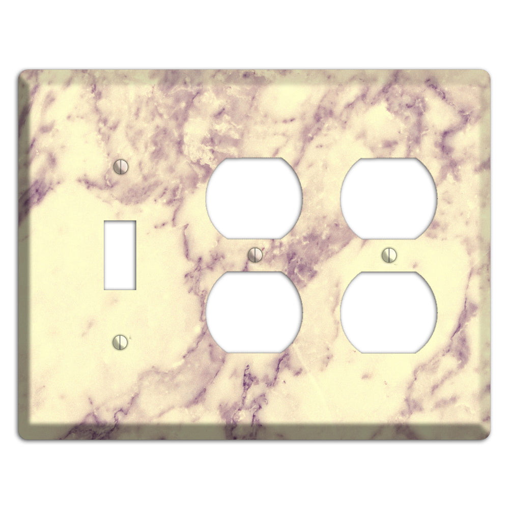 Champagne Marble Toggle / 2 Duplex Wallplate