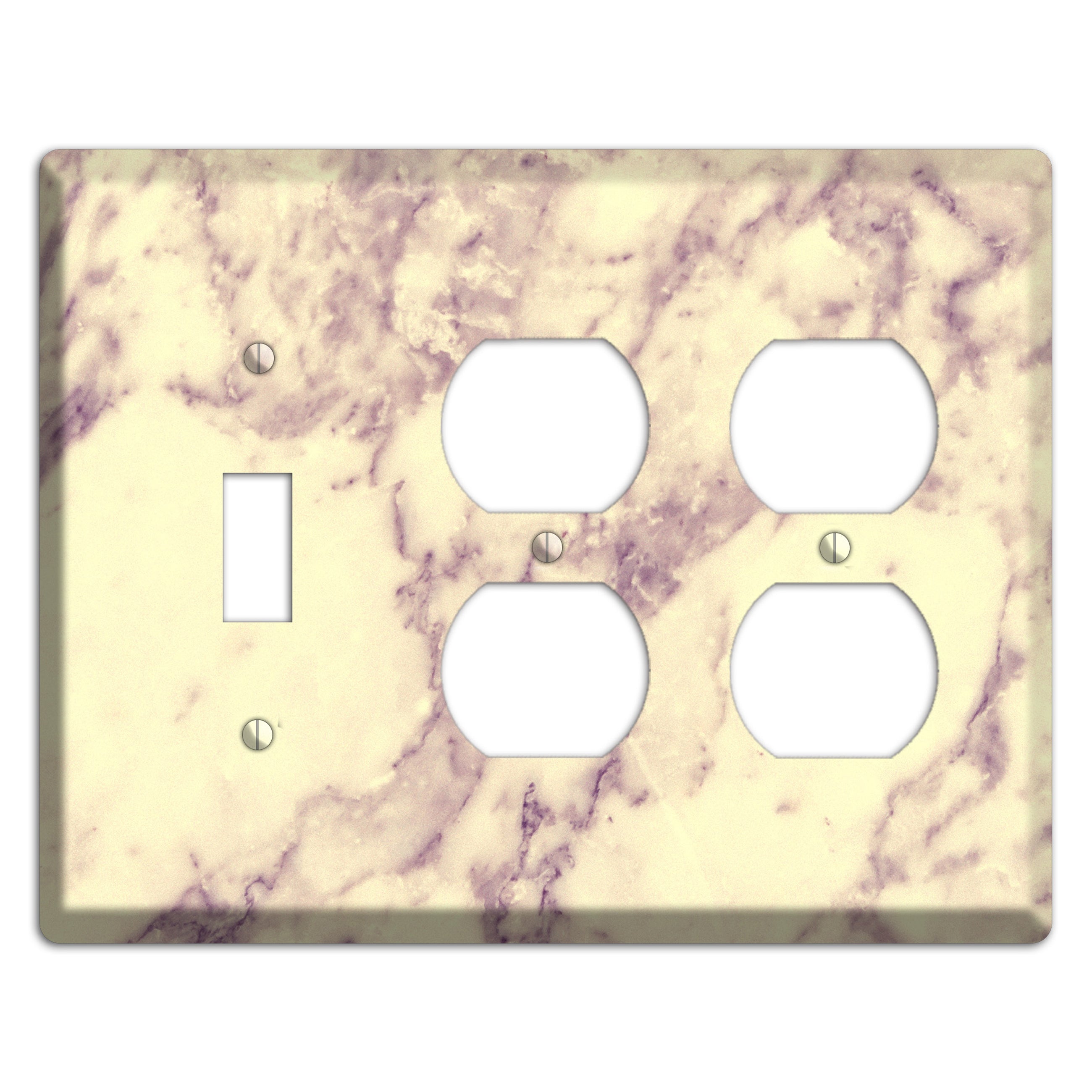 Champagne Marble Toggle / 2 Duplex Wallplate