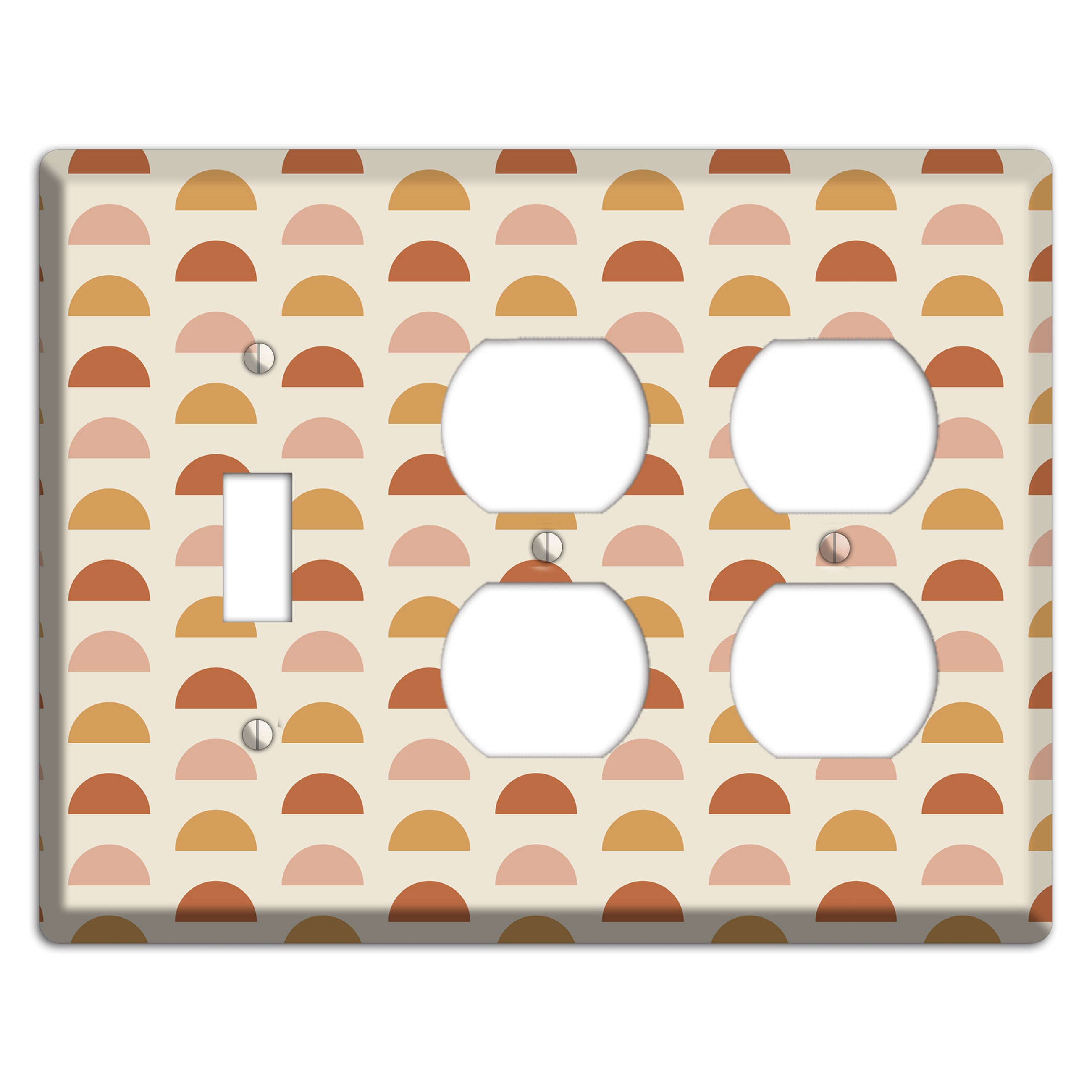 Peachy Half Moons Toggle / 2 Duplex Wallplate