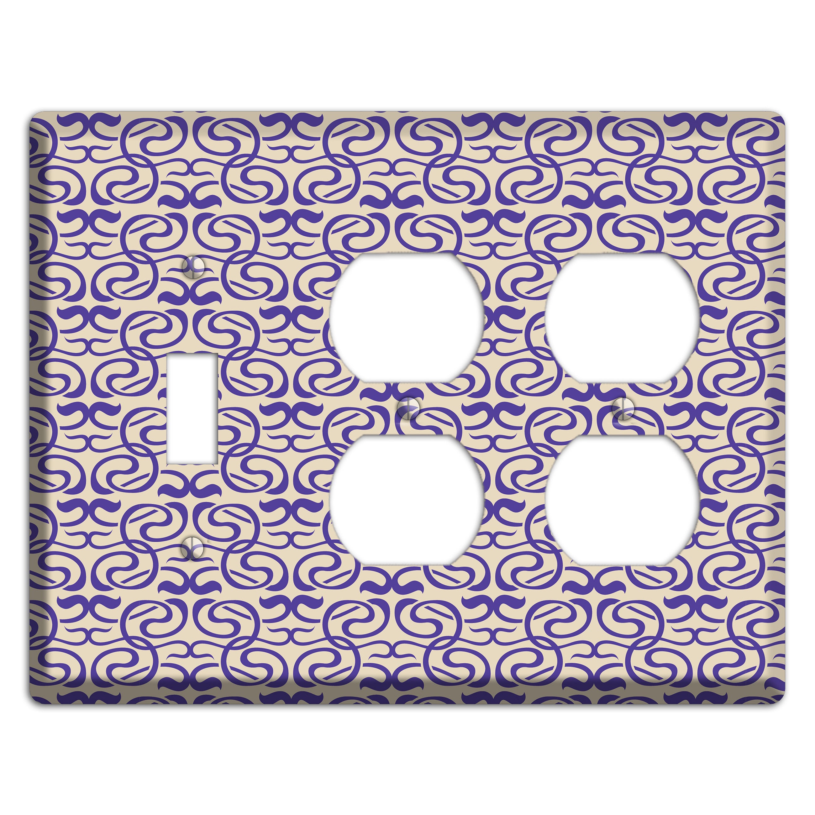 Nouveau Swirls Toggle / 2 Duplex Wallplate