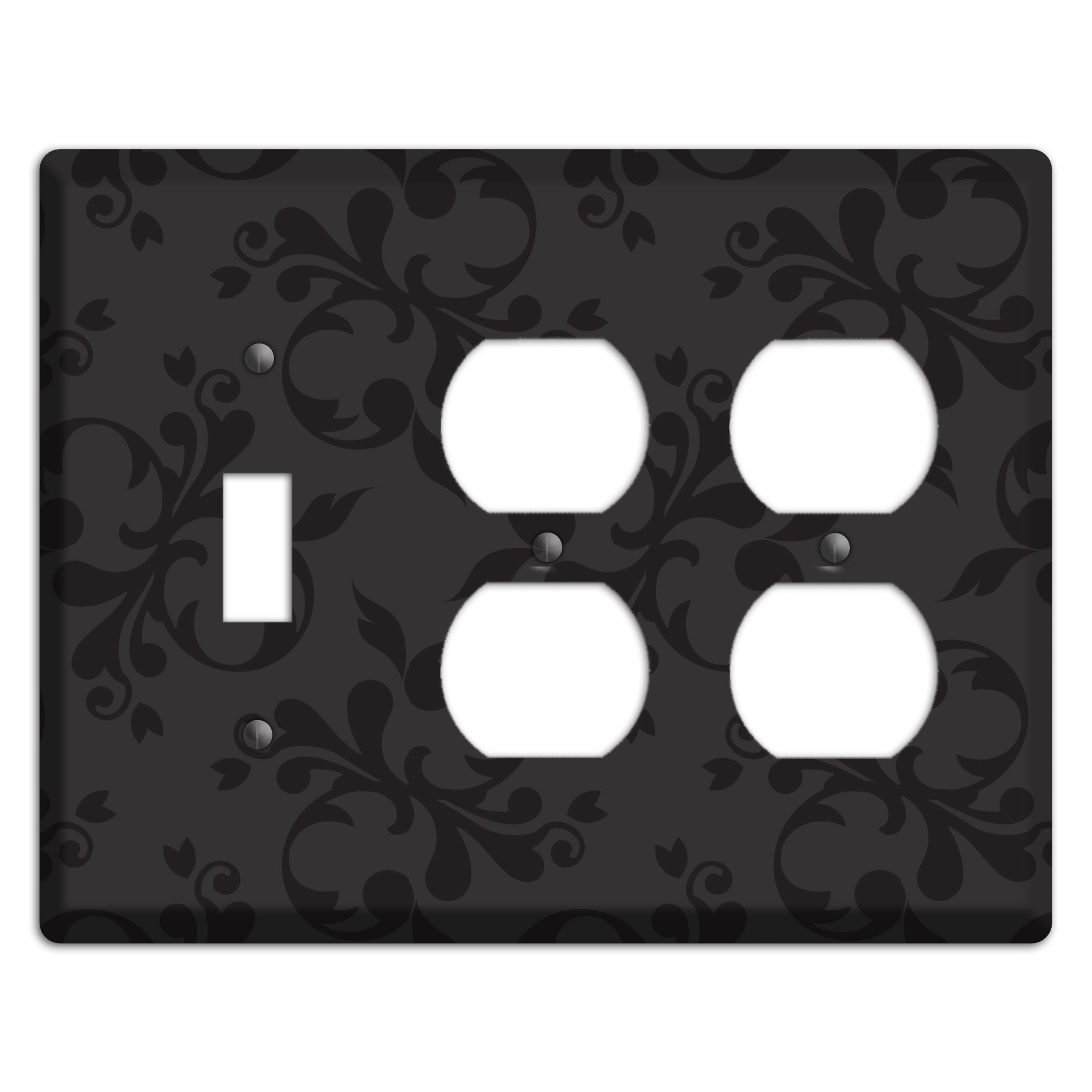 Black Victorian Toile Toggle / 2 Duplex Wallplate