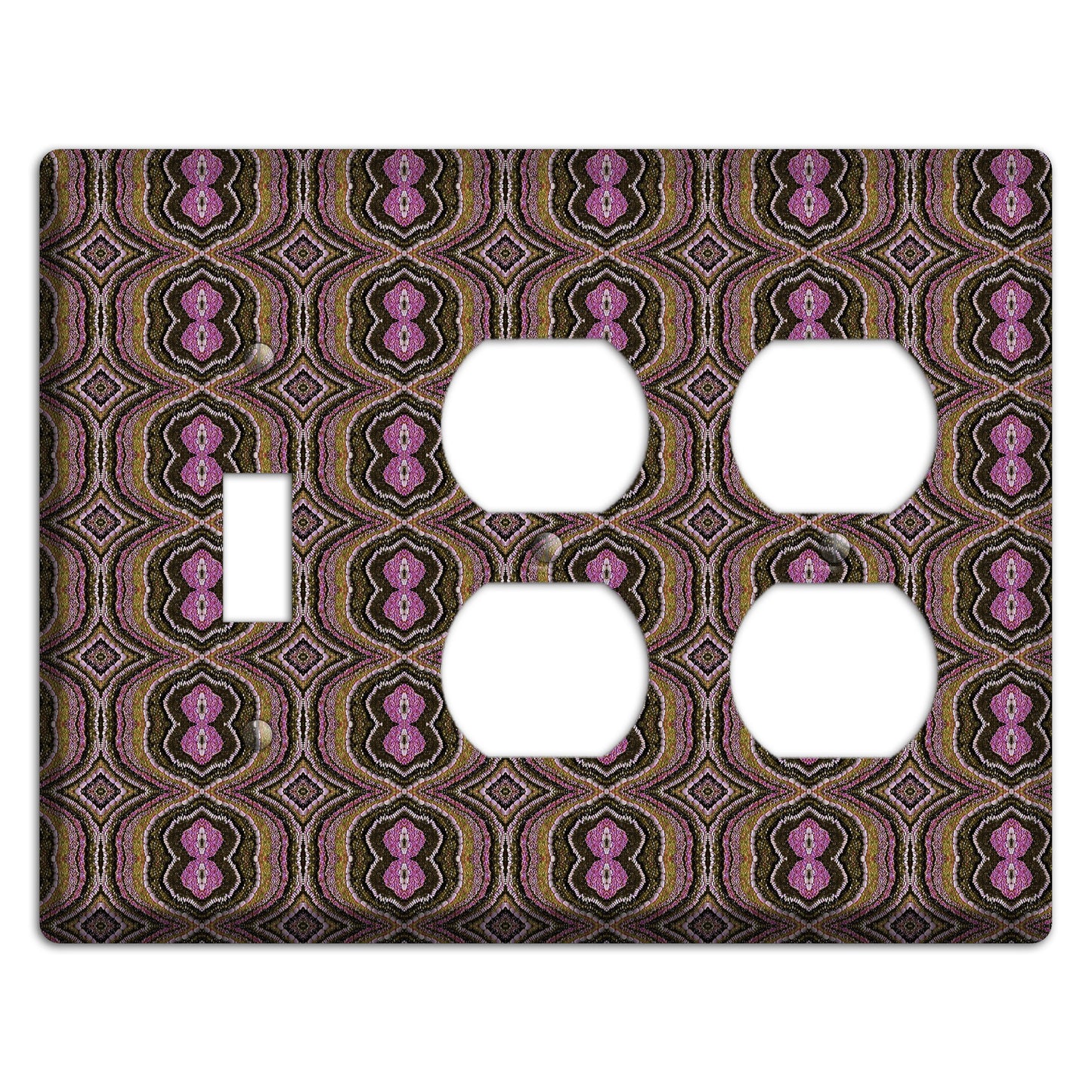 Pink and Brown Tapestry Toggle / 2 Duplex Wallplate