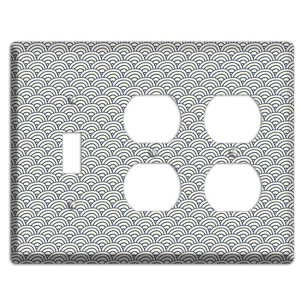 Beige Scallop Print Toggle / 2 Duplex Wallplate