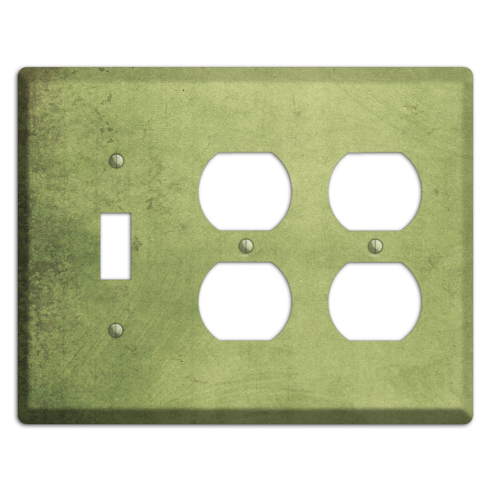 Green Smoke Vintage Grunge Toggle / 2 Duplex Wallplate