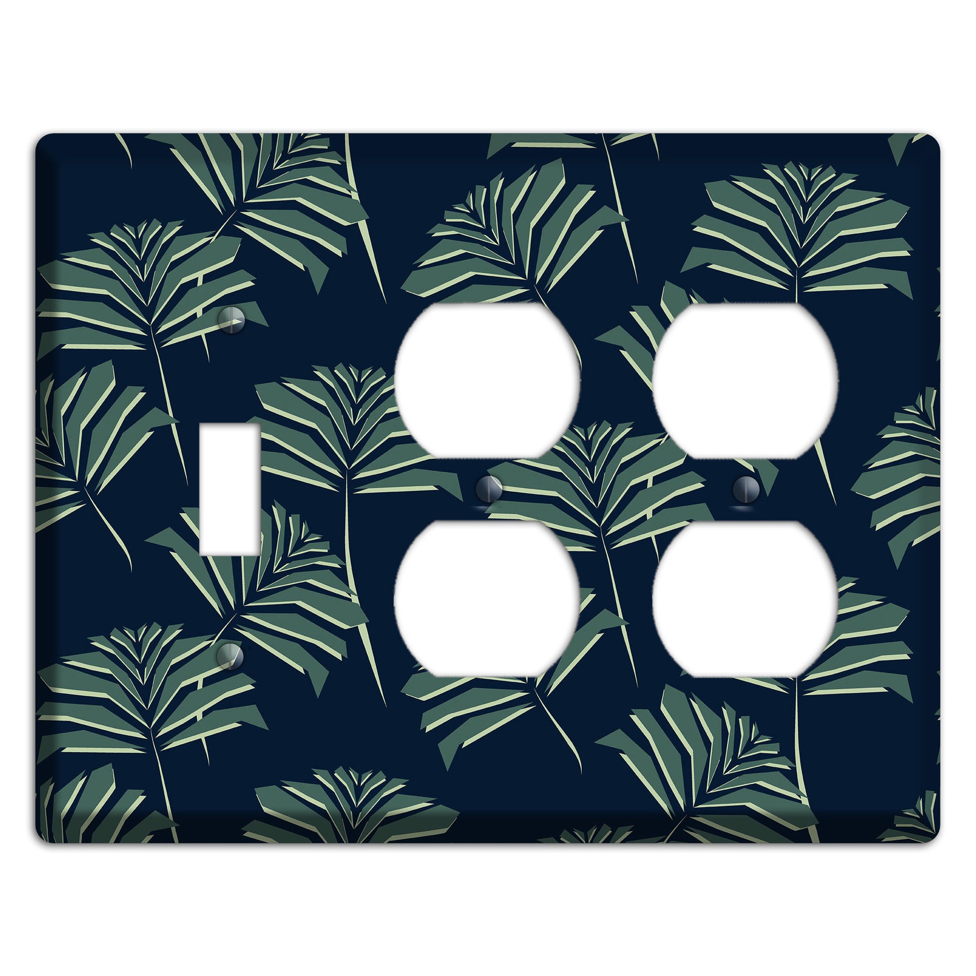 Leaves Style C Toggle / 2 Duplex Wallplate