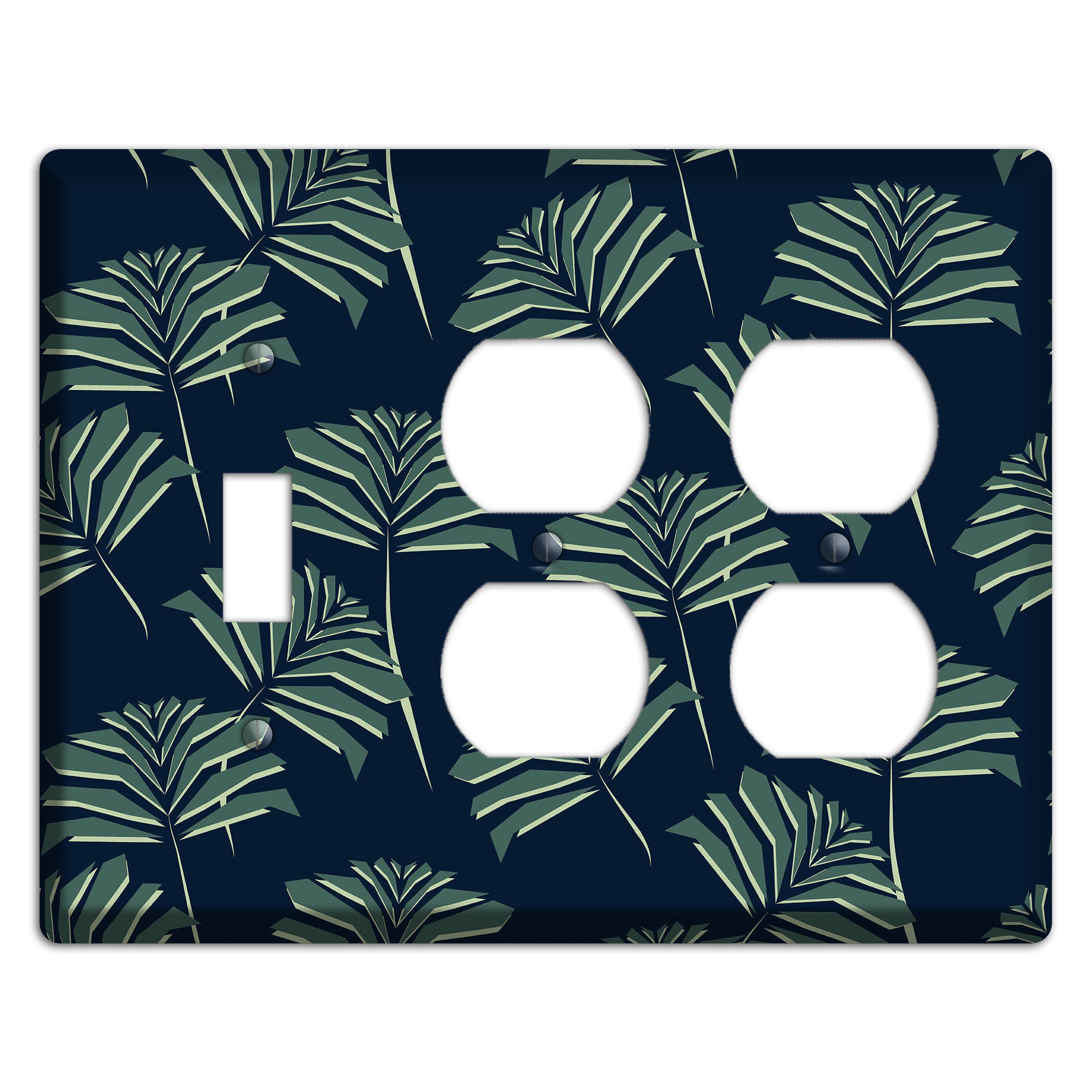 Leaves Style C Toggle / 2 Duplex Wallplate