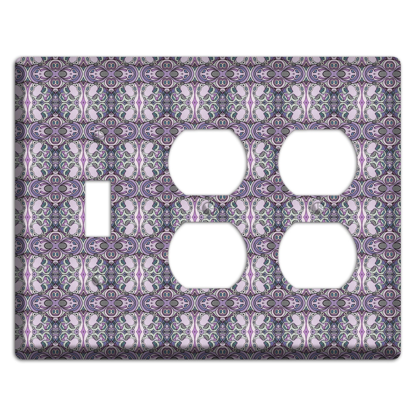 Pink Purple Sage Tapestry Toggle / 2 Duplex Wallplate