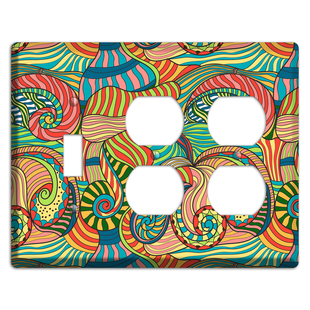 Retro Flourish 3 Toggle / 2 Duplex Wallplate