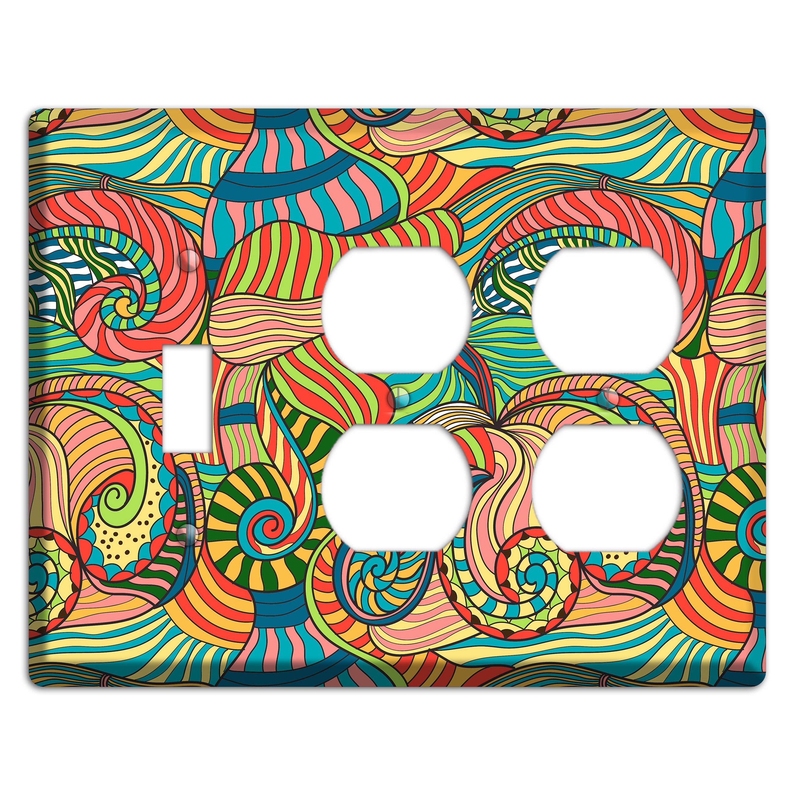 Retro Flourish 3 Toggle / 2 Duplex Wallplate