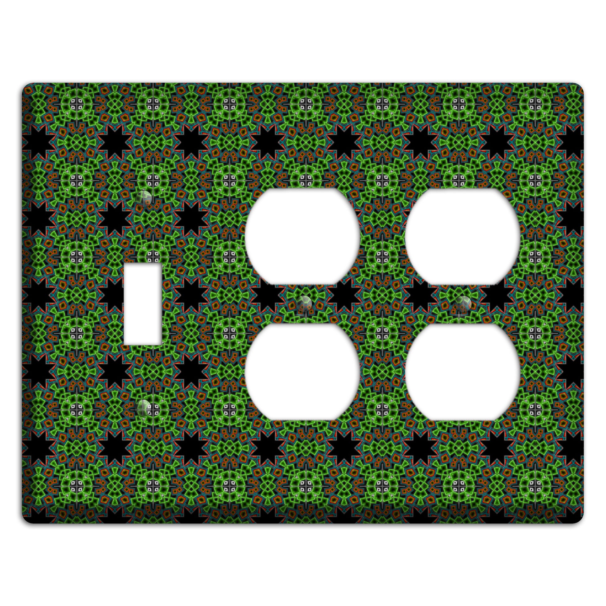 Green Foulard 2 Toggle / 2 Duplex Wallplate