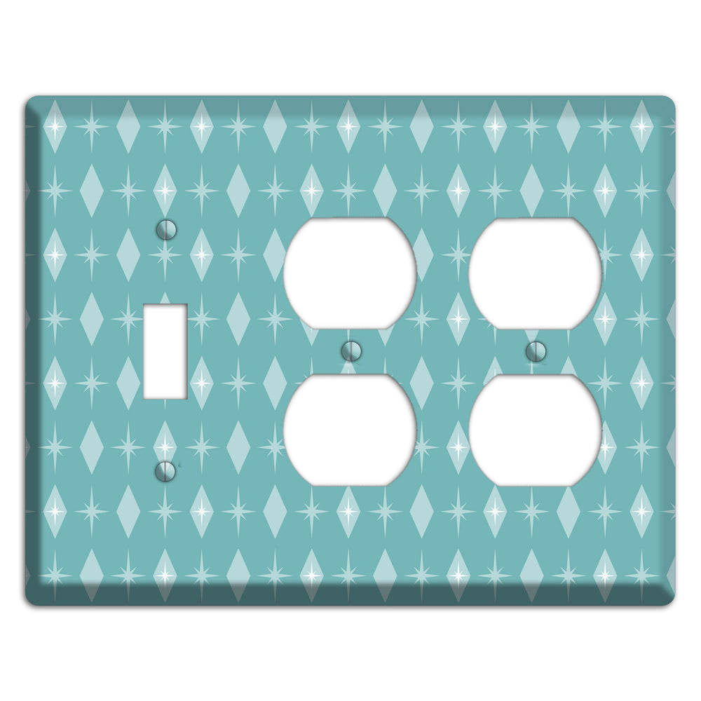 Blue Diamon Toggle / 2 Duplex Wallplate