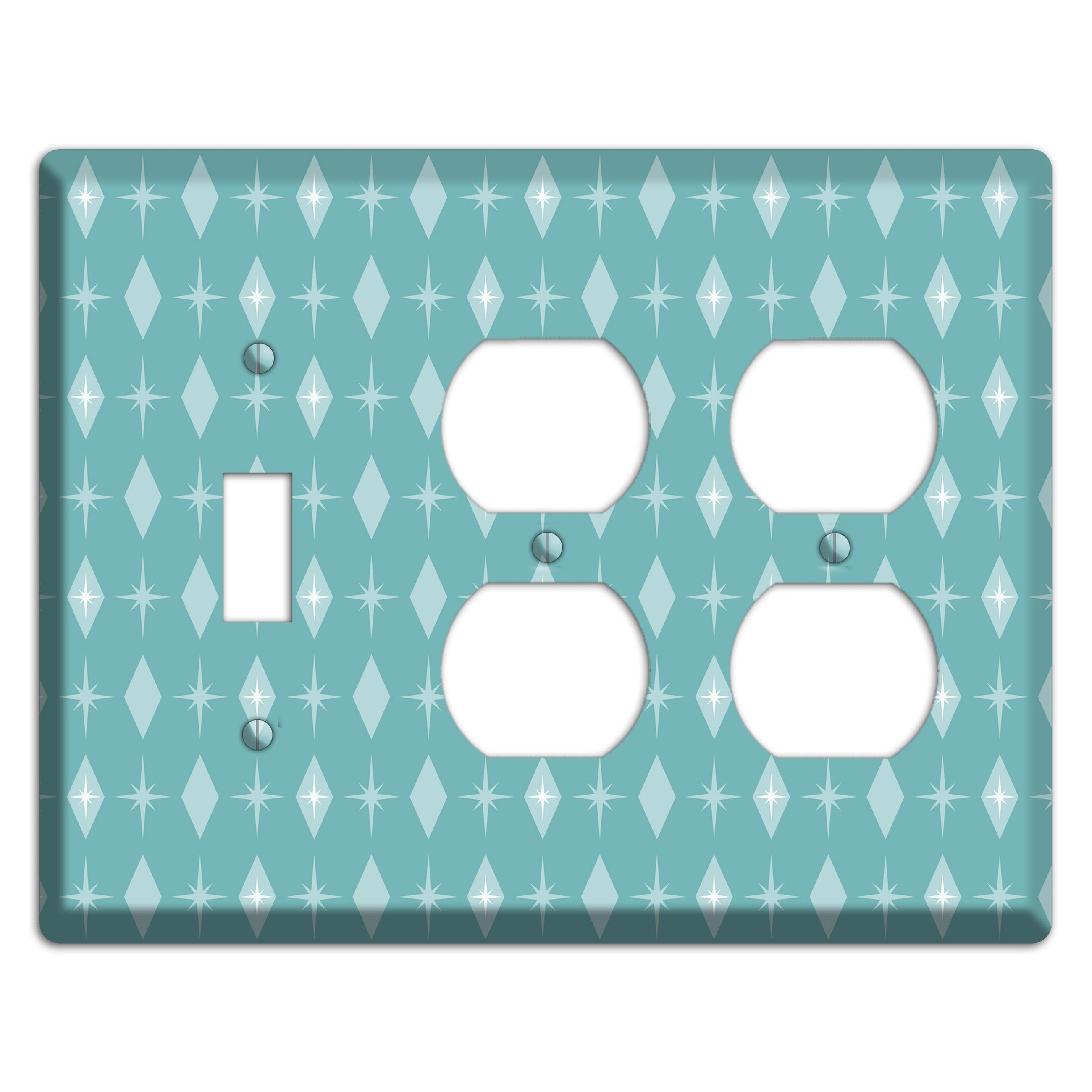 Blue Diamon Toggle / 2 Duplex Wallplate