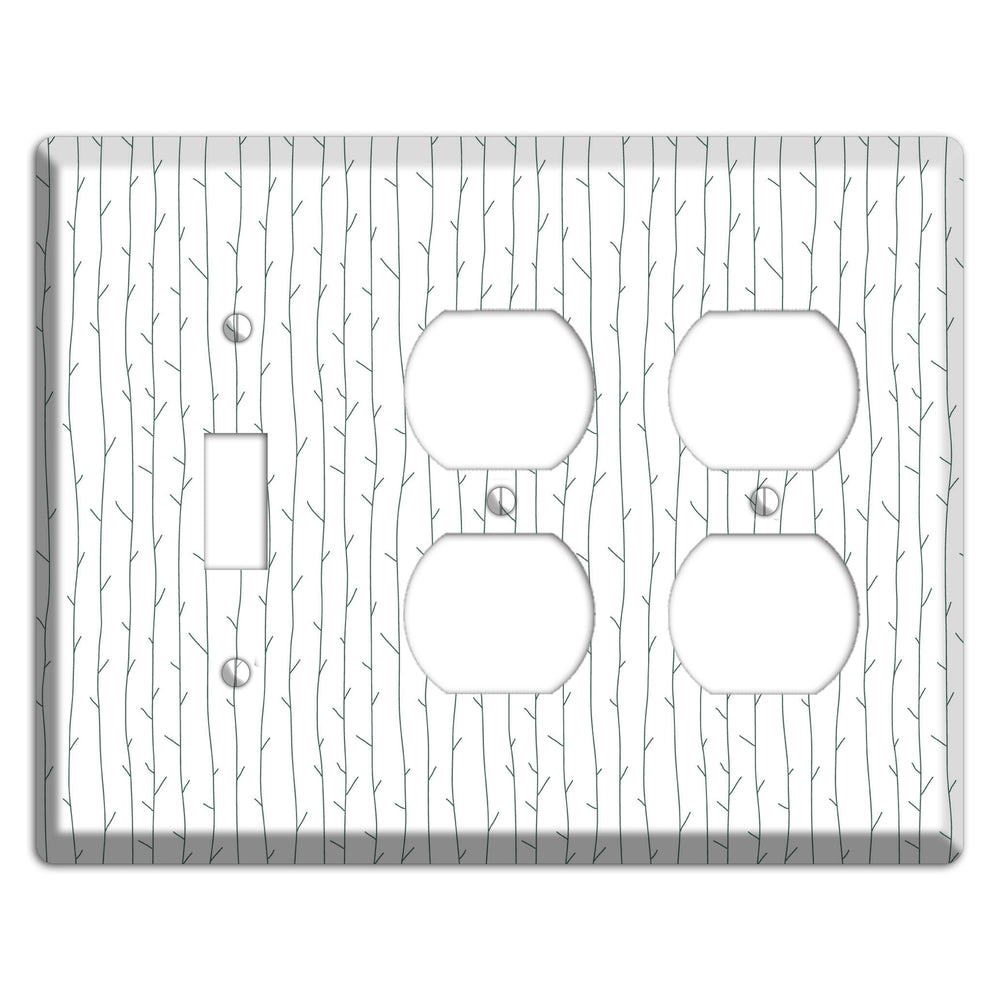 Leaves Style D Toggle / 2 Duplex Wallplate