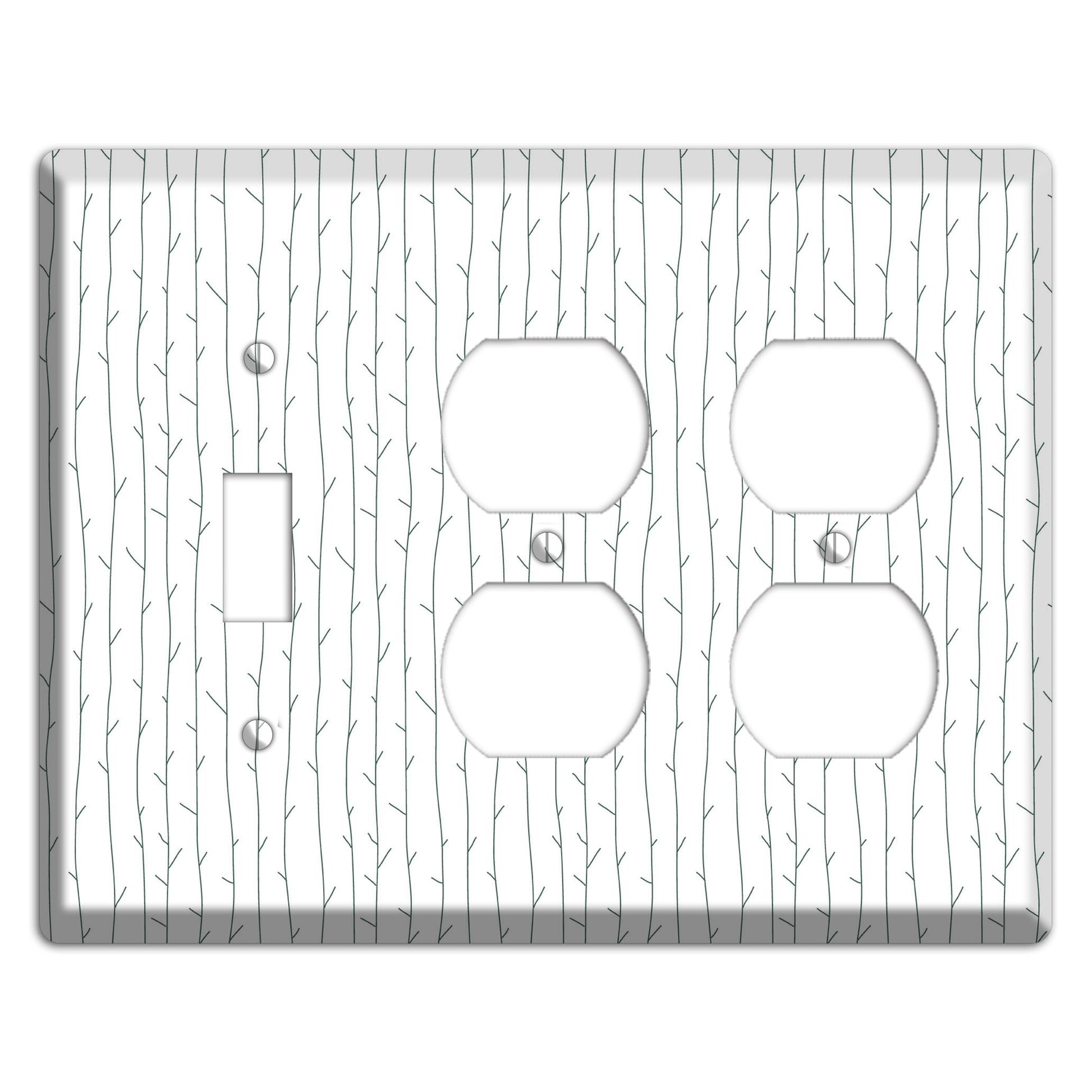 Leaves Style D Toggle / 2 Duplex Wallplate
