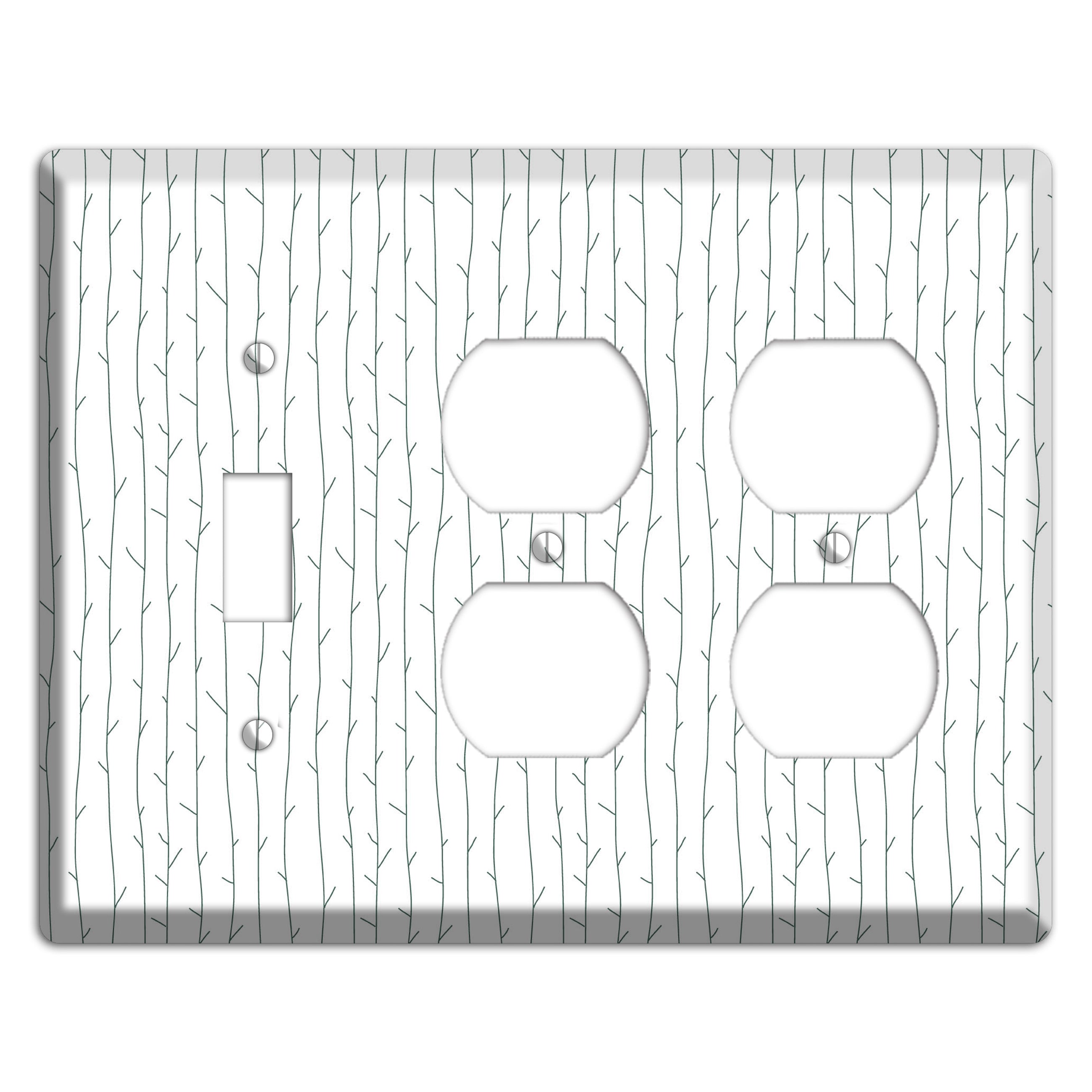 Leaves Style D Toggle / 2 Duplex Wallplate
