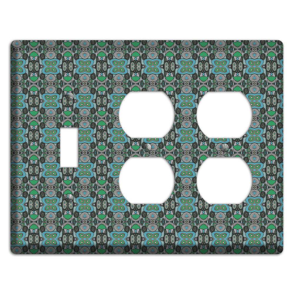 Green Tapestry Toggle / 2 Duplex Wallplate