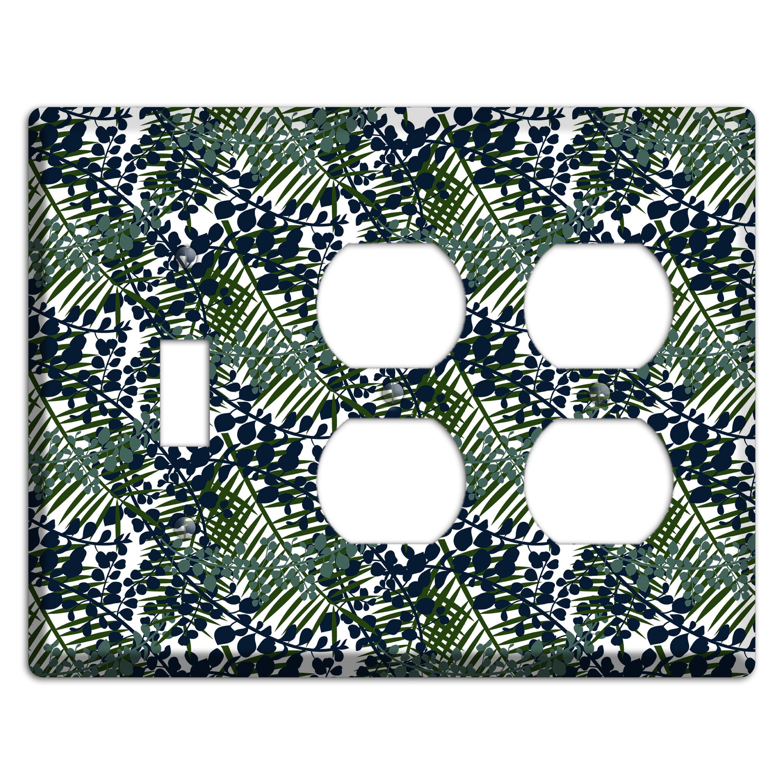 Leaves Style R Toggle / 2 Duplex Wallplate