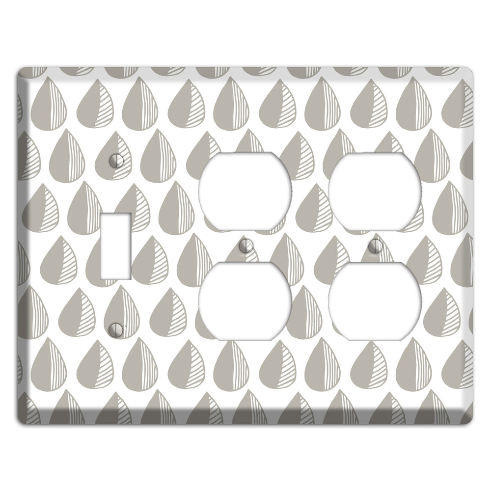 Simple Scandanavian Style MM Toggle / 2 Duplex Wallplate