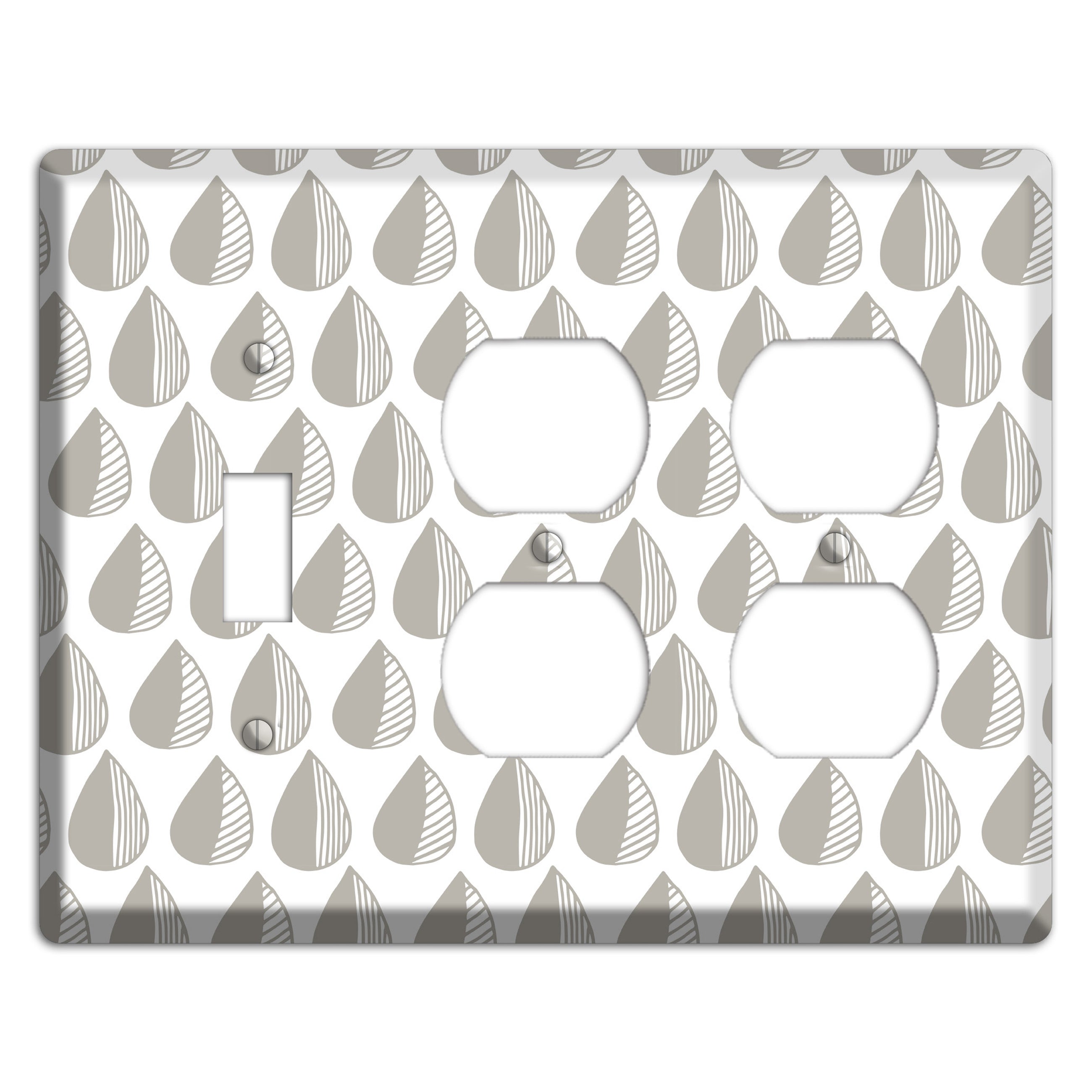 Simple Scandanavian Style MM Toggle / 2 Duplex Wallplate