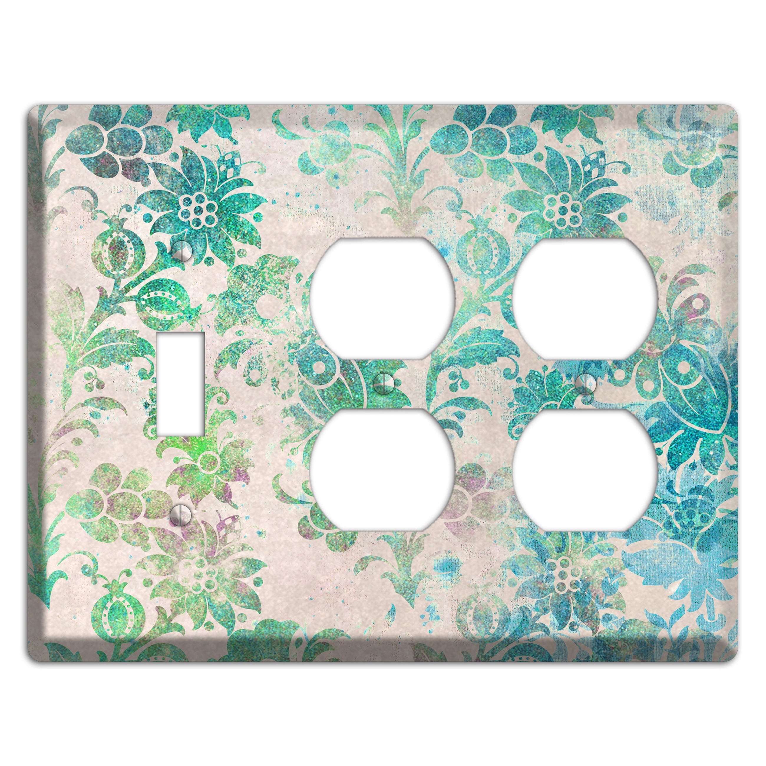 Acapulco Whimsical Damask Toggle / 2 Duplex Wallplate