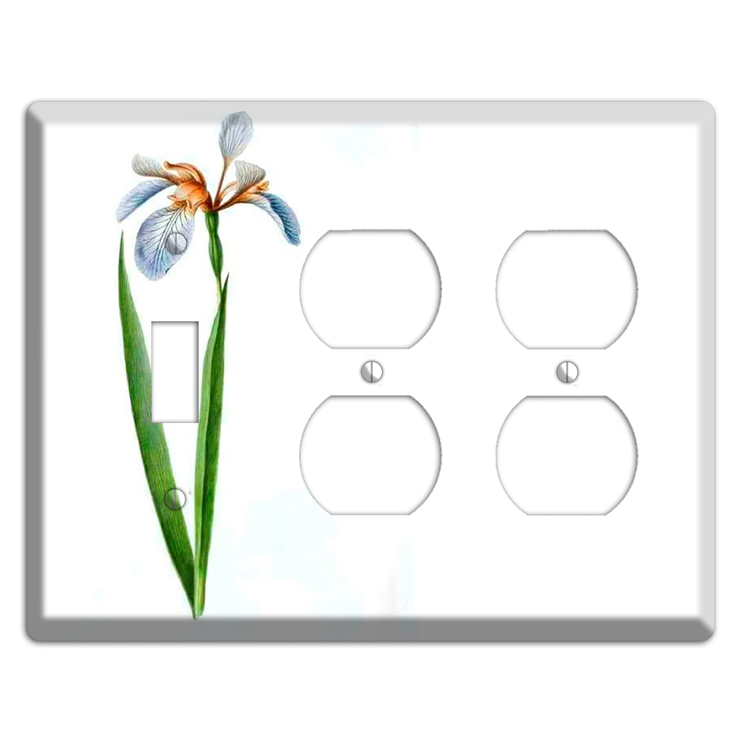 White Iris 2 Toggle / 2 Duplex Wallplate
