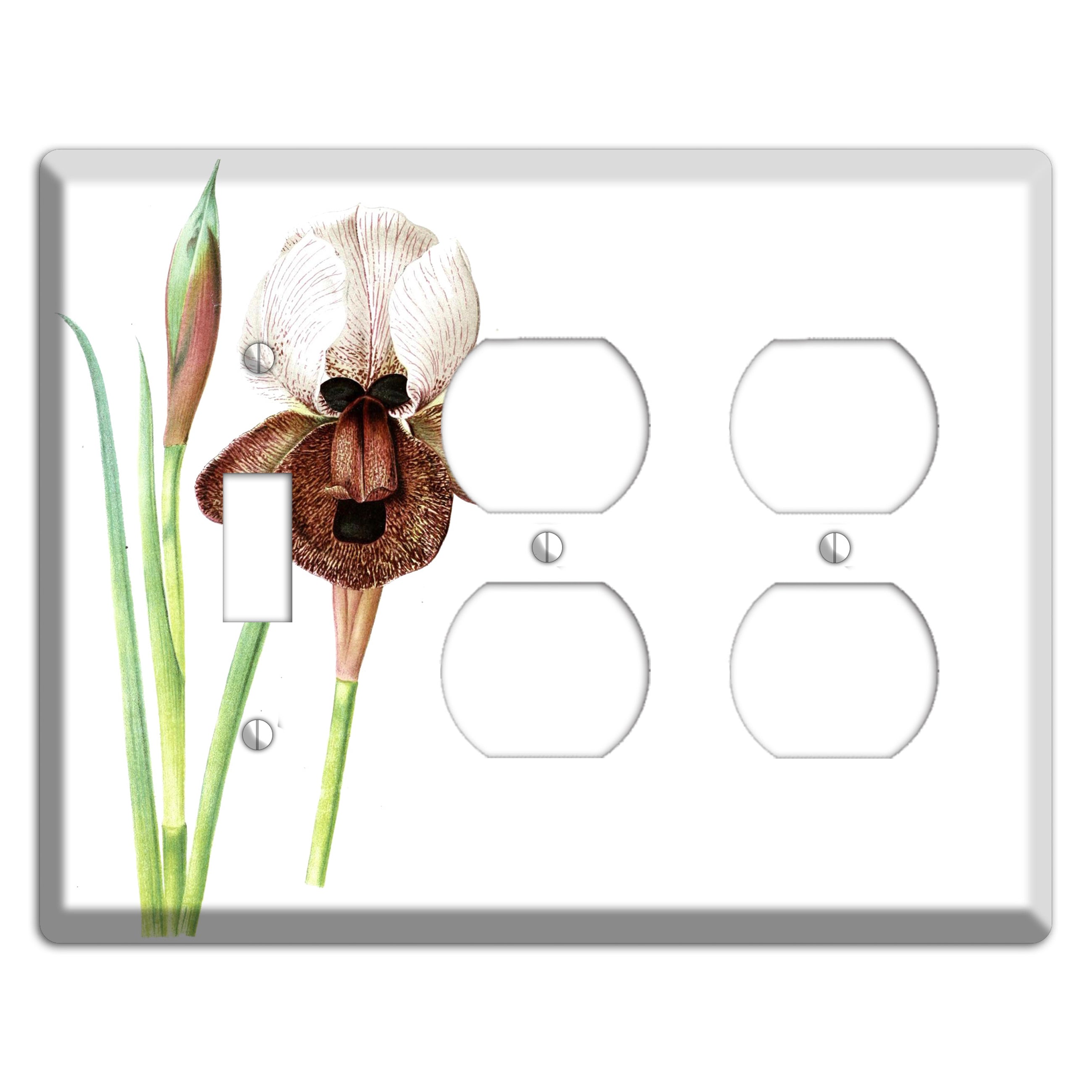 White iris Toggle / 2 Duplex Wallplate