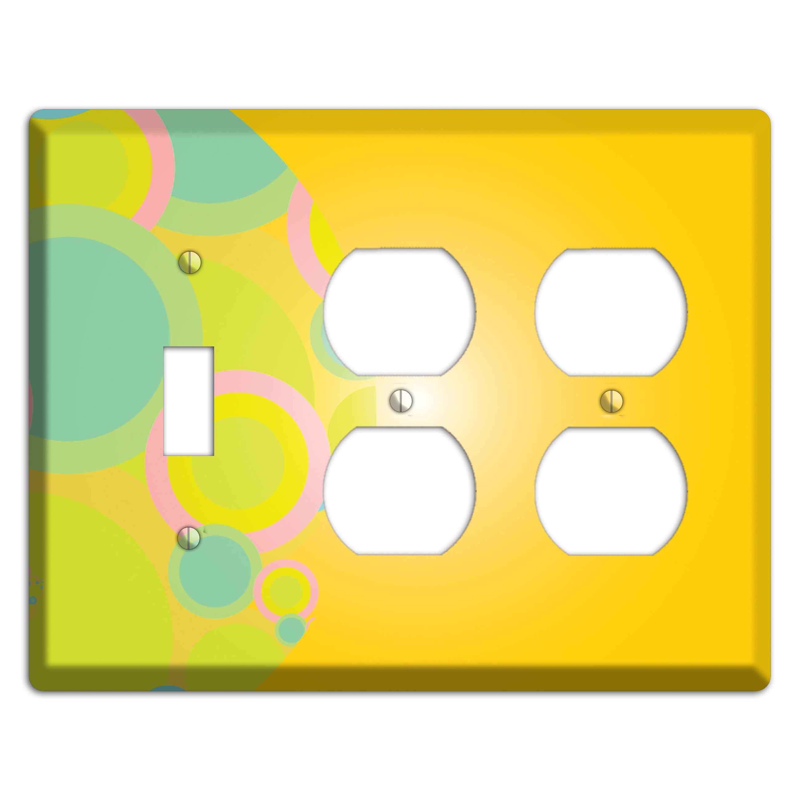 Yellow Circles Toggle / 2 Duplex Wallplate