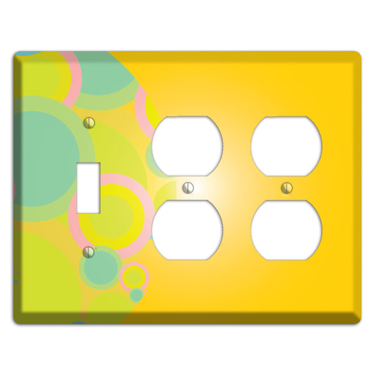 Yellow Circles Toggle / 2 Duplex Wallplate