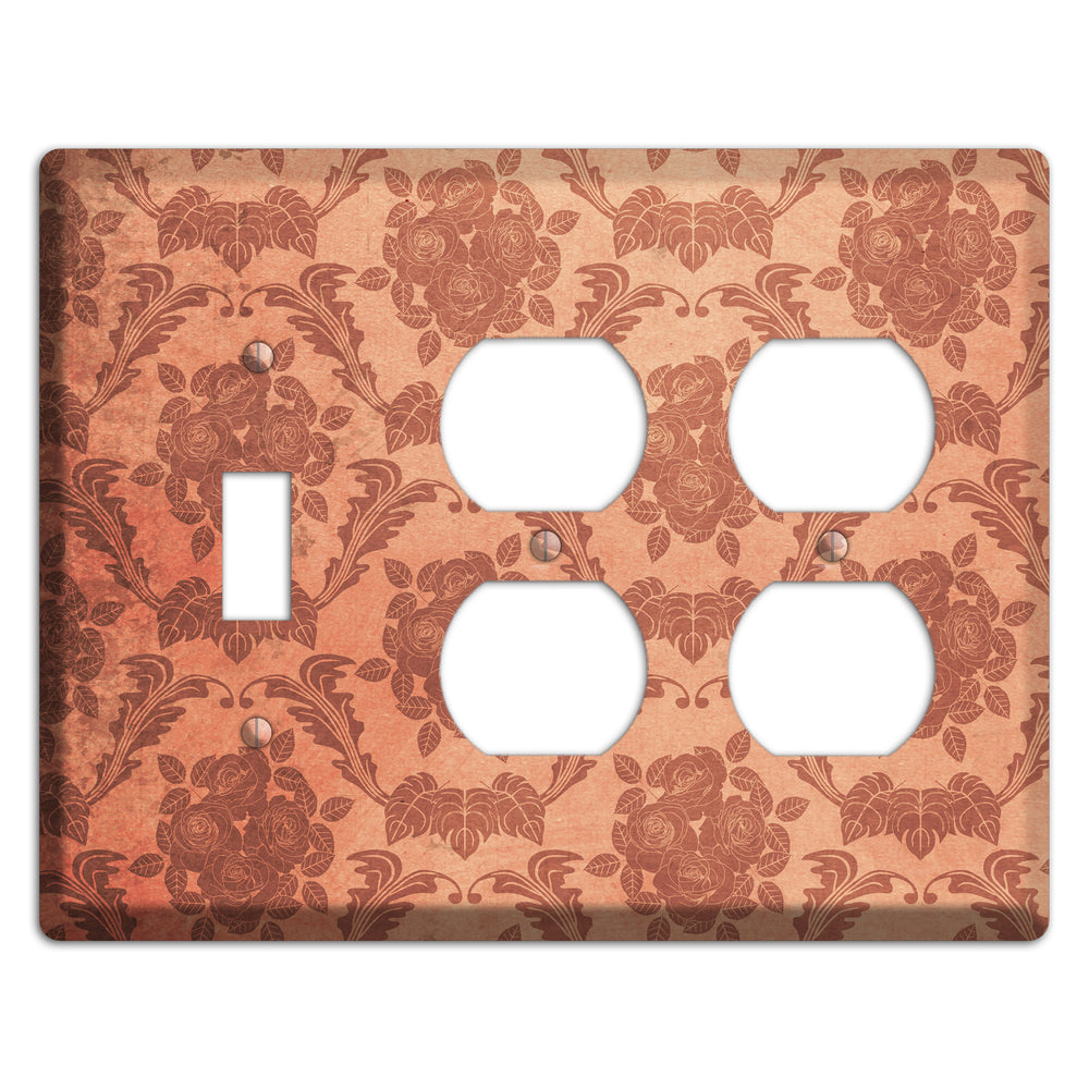 Contessa Vintage Rose Damask Toggle / 2 Duplex Wallplate