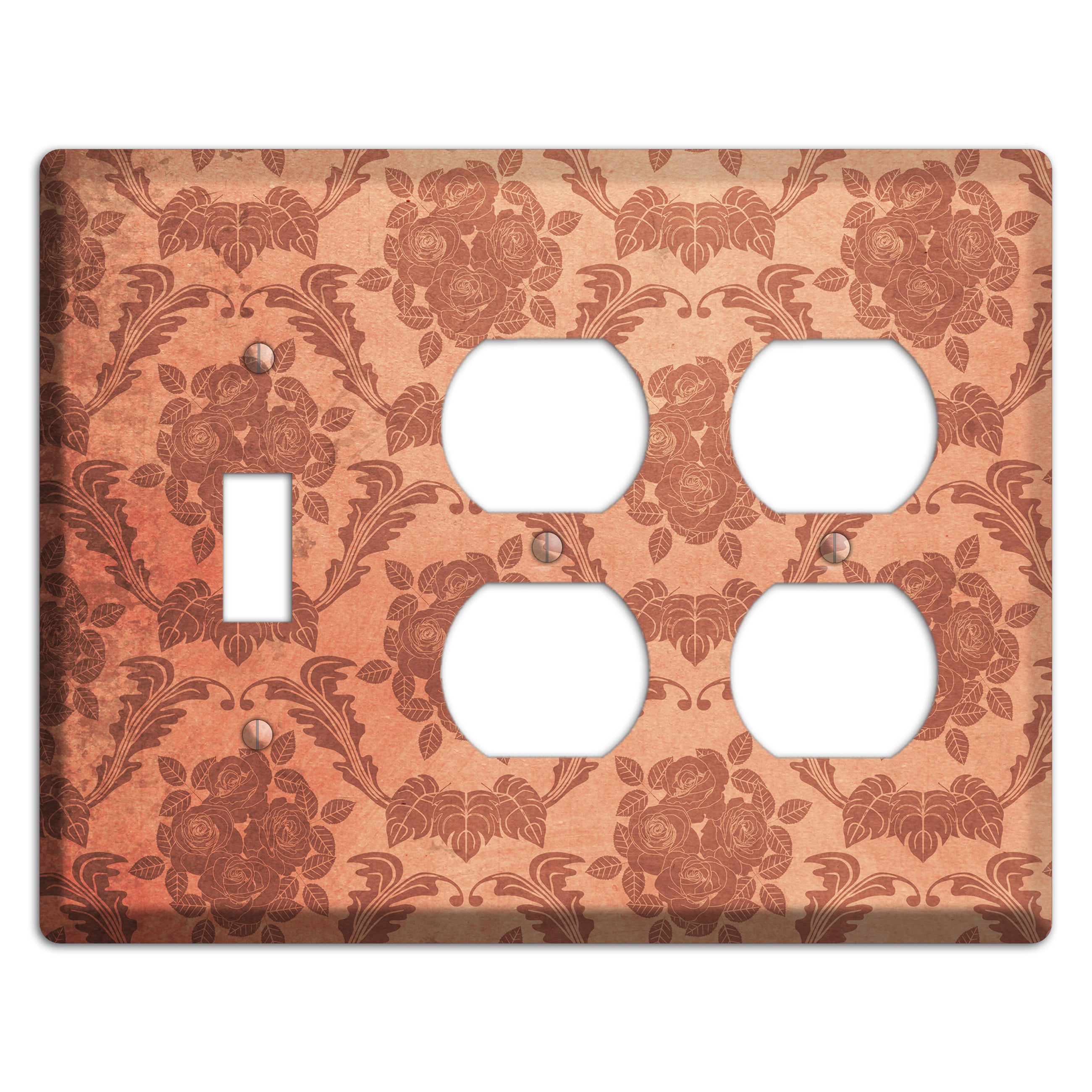 Contessa Vintage Rose Damask Toggle / 2 Duplex Wallplate