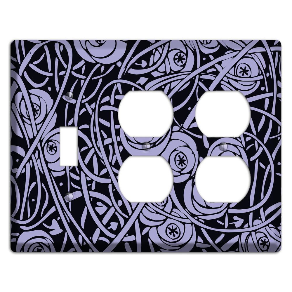 Lilac Deco Floral Toggle / 2 Duplex Wallplate